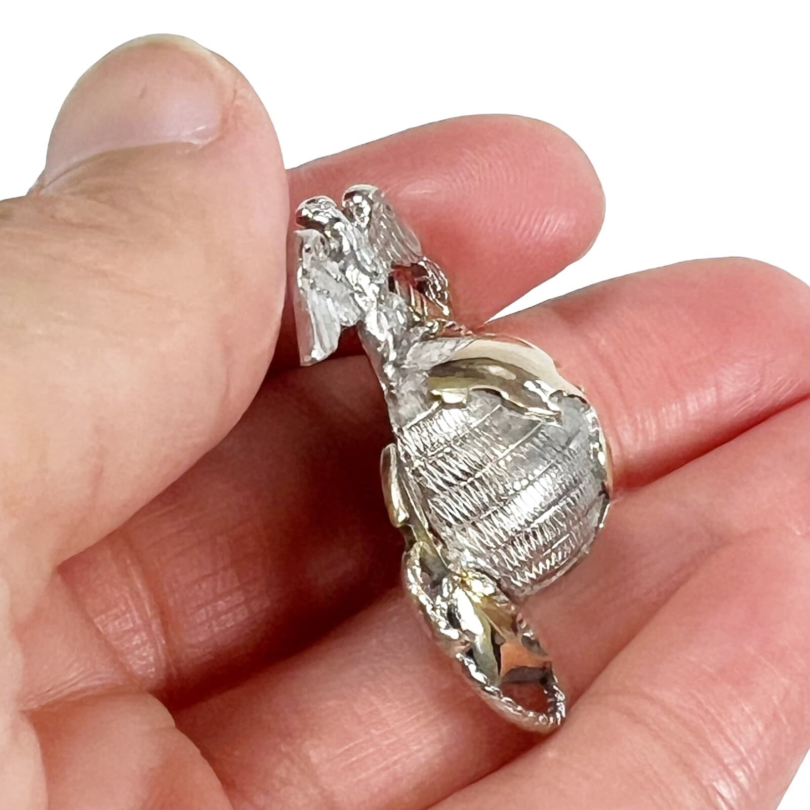 Sterling & Gold Filled WWII Vtg US Marine Officer Dress Pin Collar Insignia READ 4