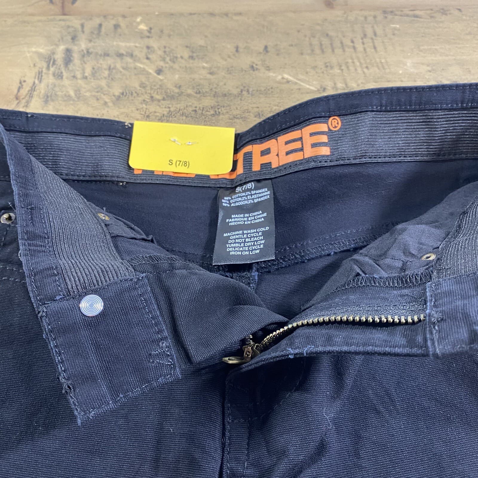 REALTREE Boys/Youth Canvas Carpenter Pants Size Small 7/8 - Black New 6