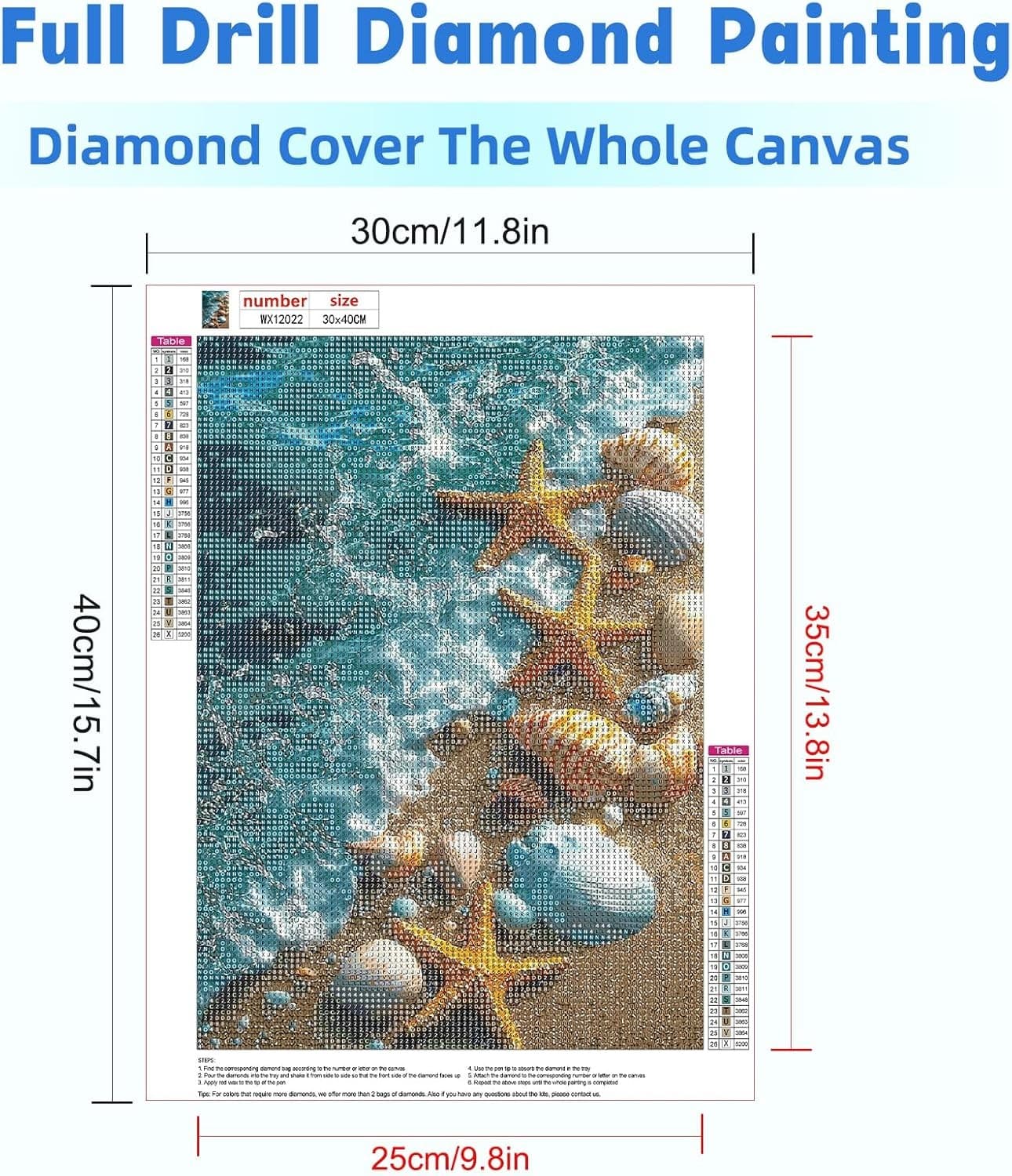 RICUVED Beach Diamond Art Kits for Adults, 5D Sea Painting  2