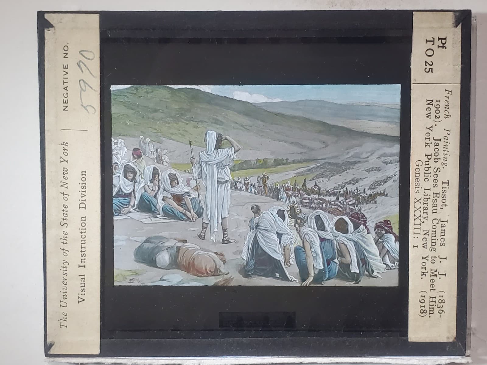 Jacob Sees Esau Coming To Meet Him, James Tissot, Magic Lantern Glass Slide 3