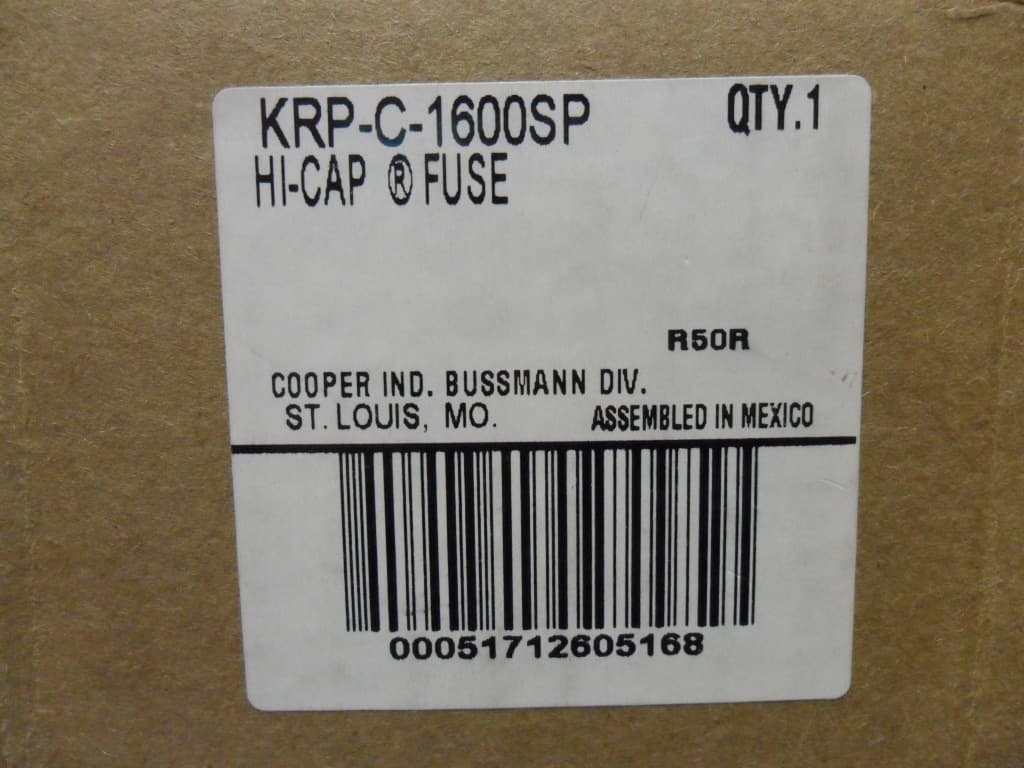 New Bussmann Bussman KRPC  KRP C 1600SP 1600 Amp Fuse Class L 600V Low Peak NIB 3