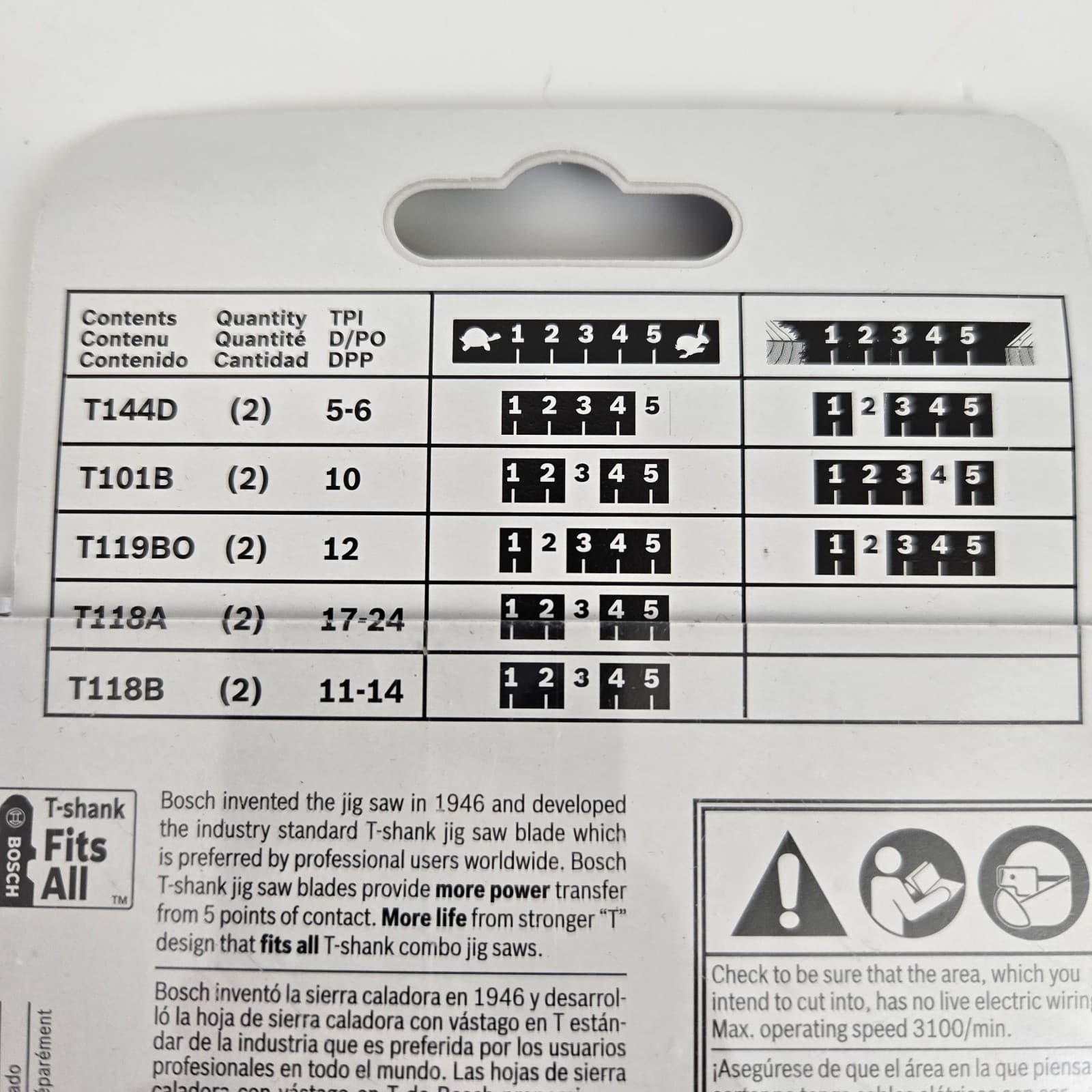 BOSCH 10 PC Jig Saw Blade Set T5002 T-Shank WOOD/METAL Basic/Clean/Speed 4