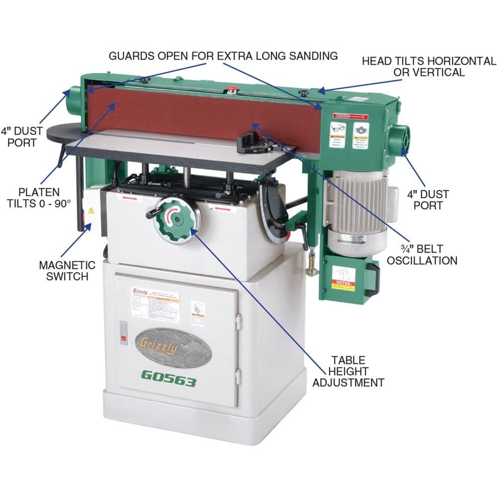 G0563 6" x 89" Oscillating Edge Sander 3