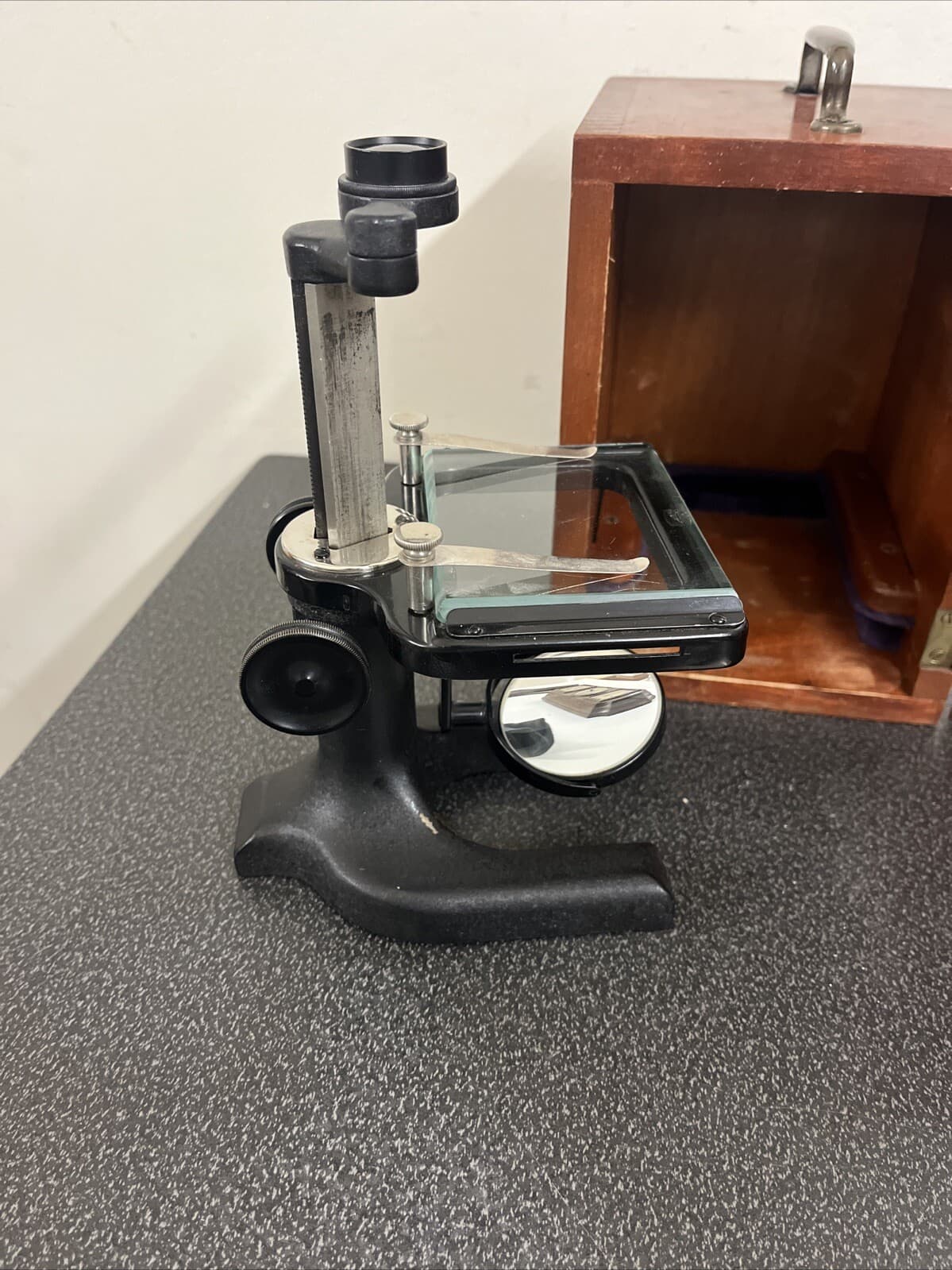 Antique Spencer Buffalo Cast Iron Dissection Microscope with Case 5