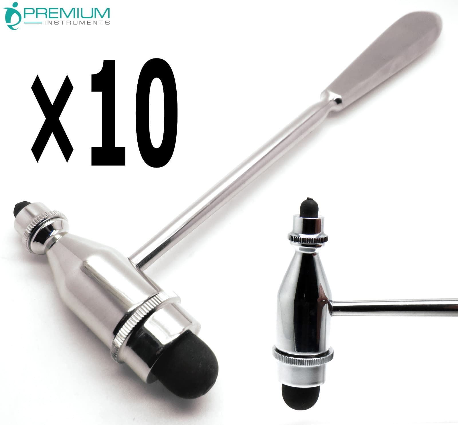 10 Pcs Troemner Hammer 9.75" Percussion Reflex Rubber Small & Large Heads Set