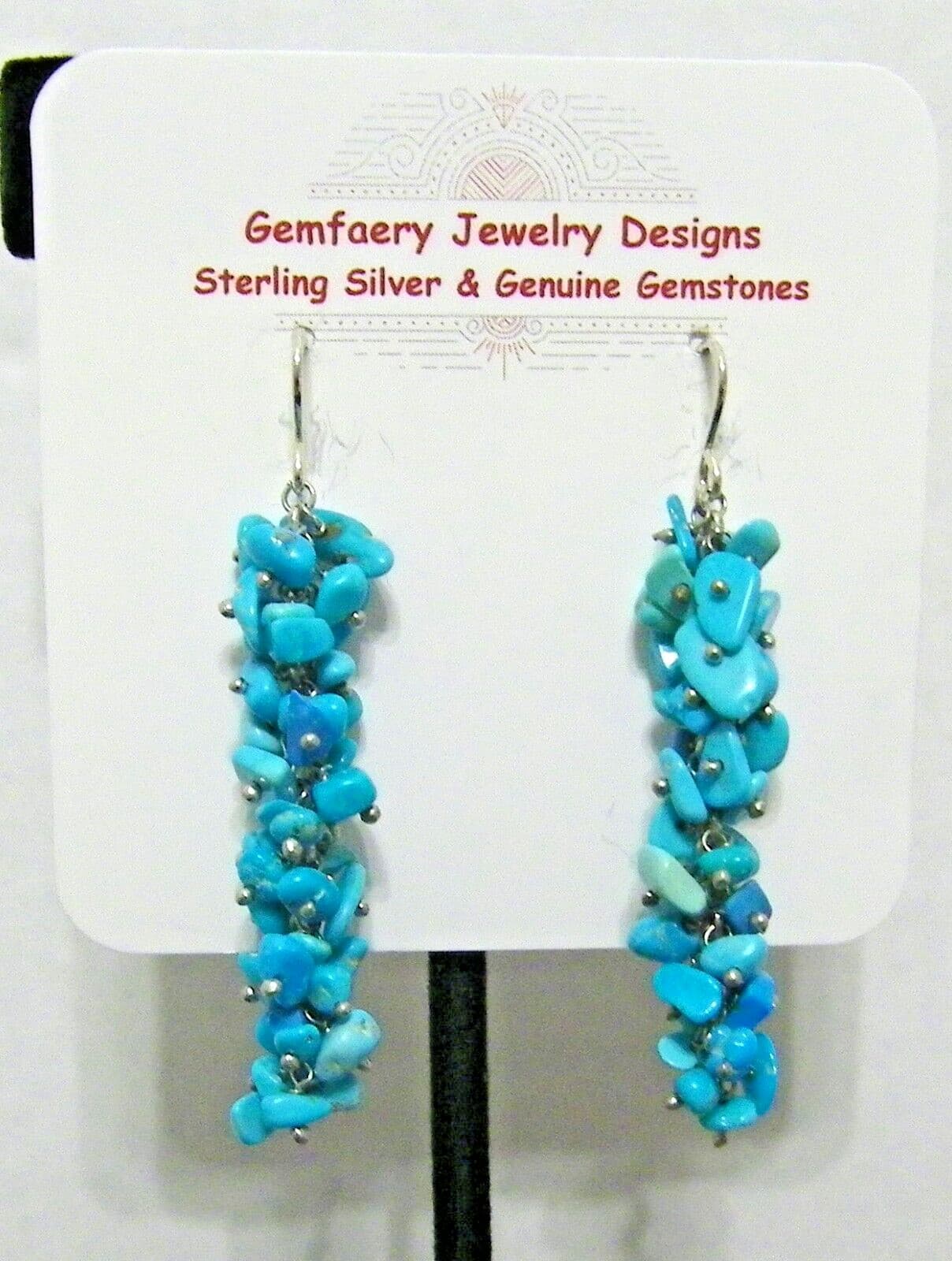 Sterling Silver Natural SLEEPING BEAUTY TURQOISE Earrings #1818...Handmade USA