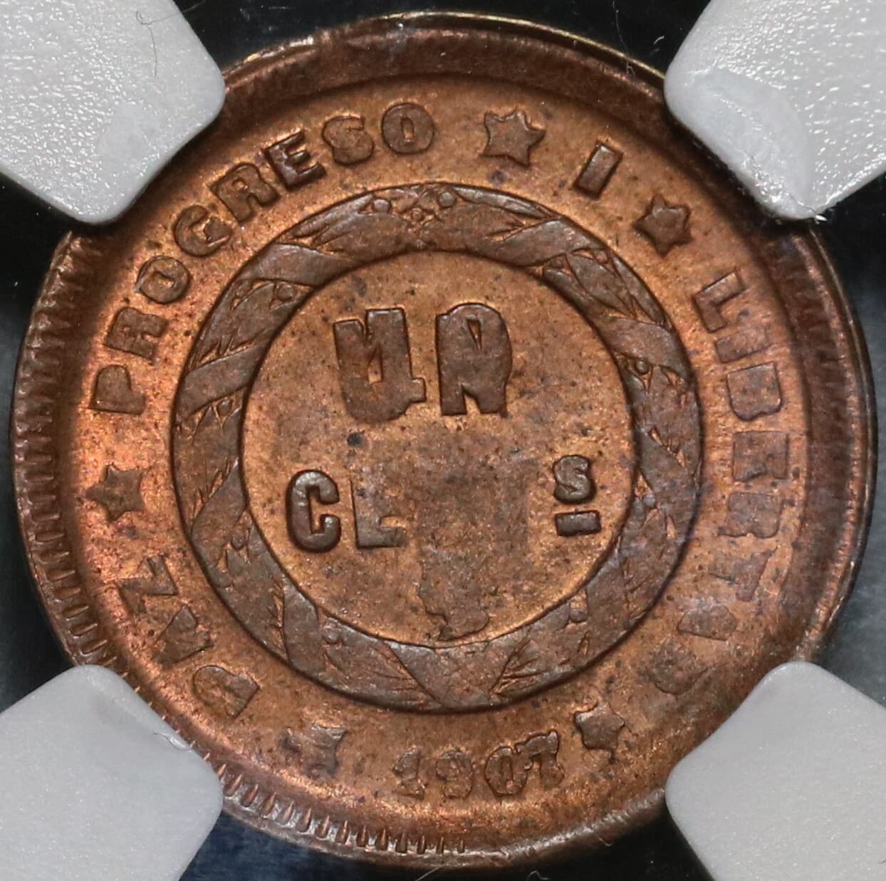 1907 NGC MS 63 Honduras 1 Centavo Large UN Coin (20100401C) 2