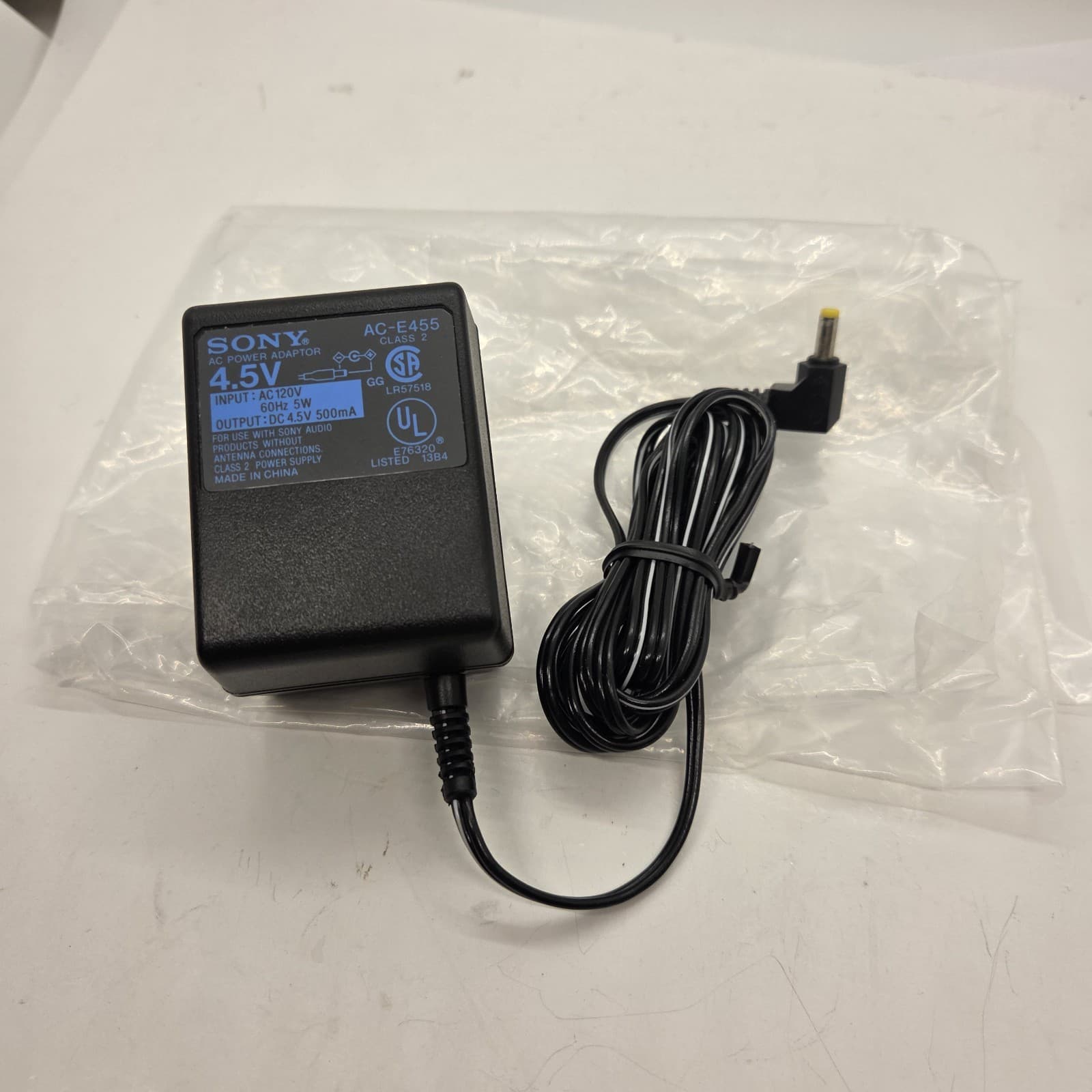 New Sony AC-E455 Sony 120 VAC to 4.5 VDC Power Adapter  Old Stock