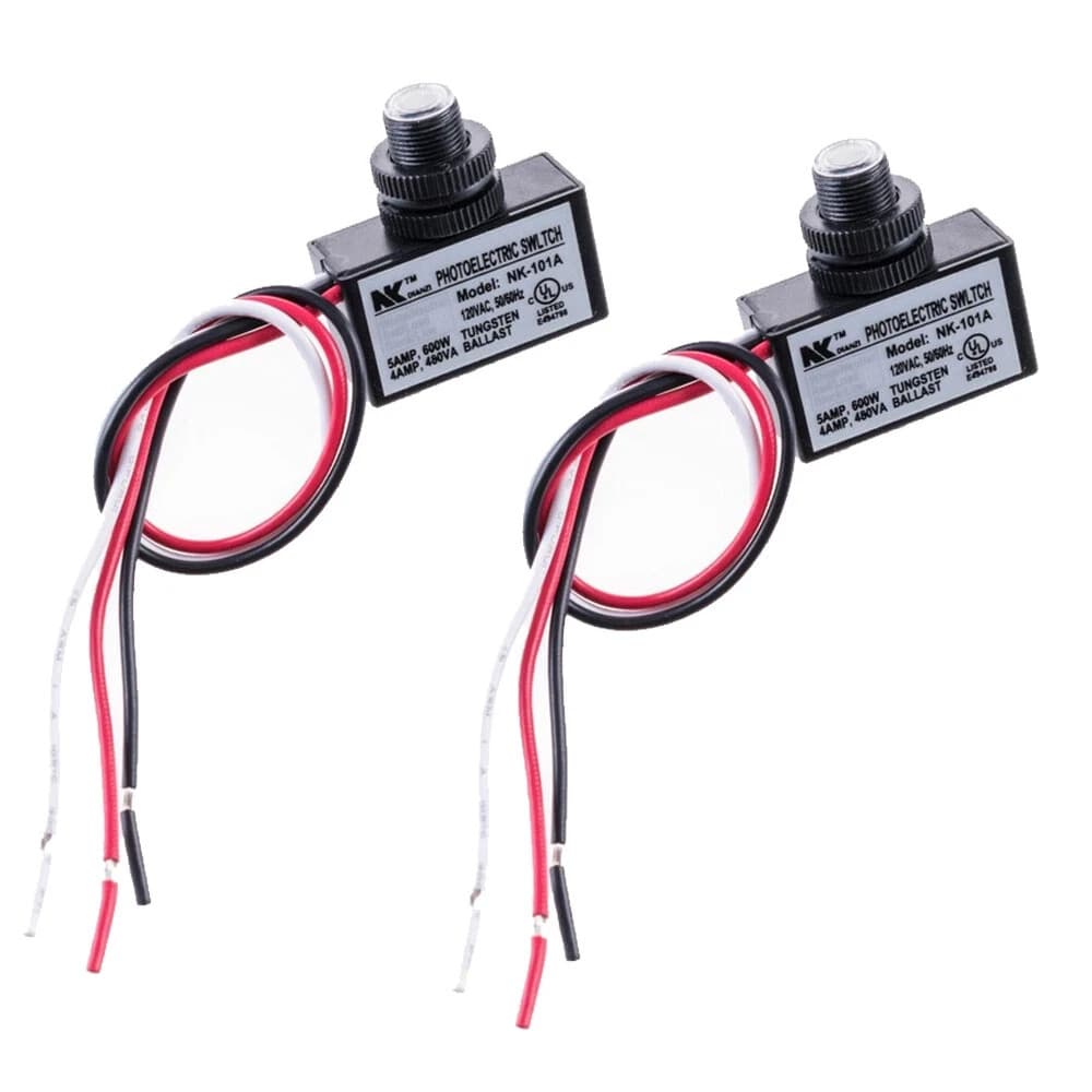 2X Photoelectric Photocell Dusk to Dawn Button Flush Mount Photo Control Switch