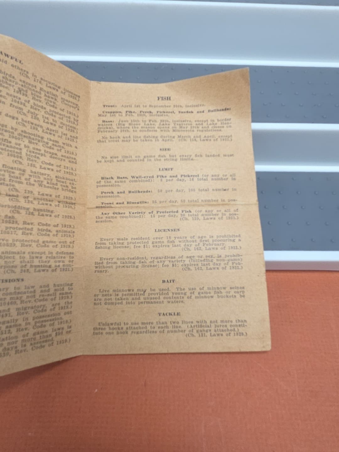 1931 1933 South Dakota State Fish & Game Laws Synopsis Regulations License Tx 6