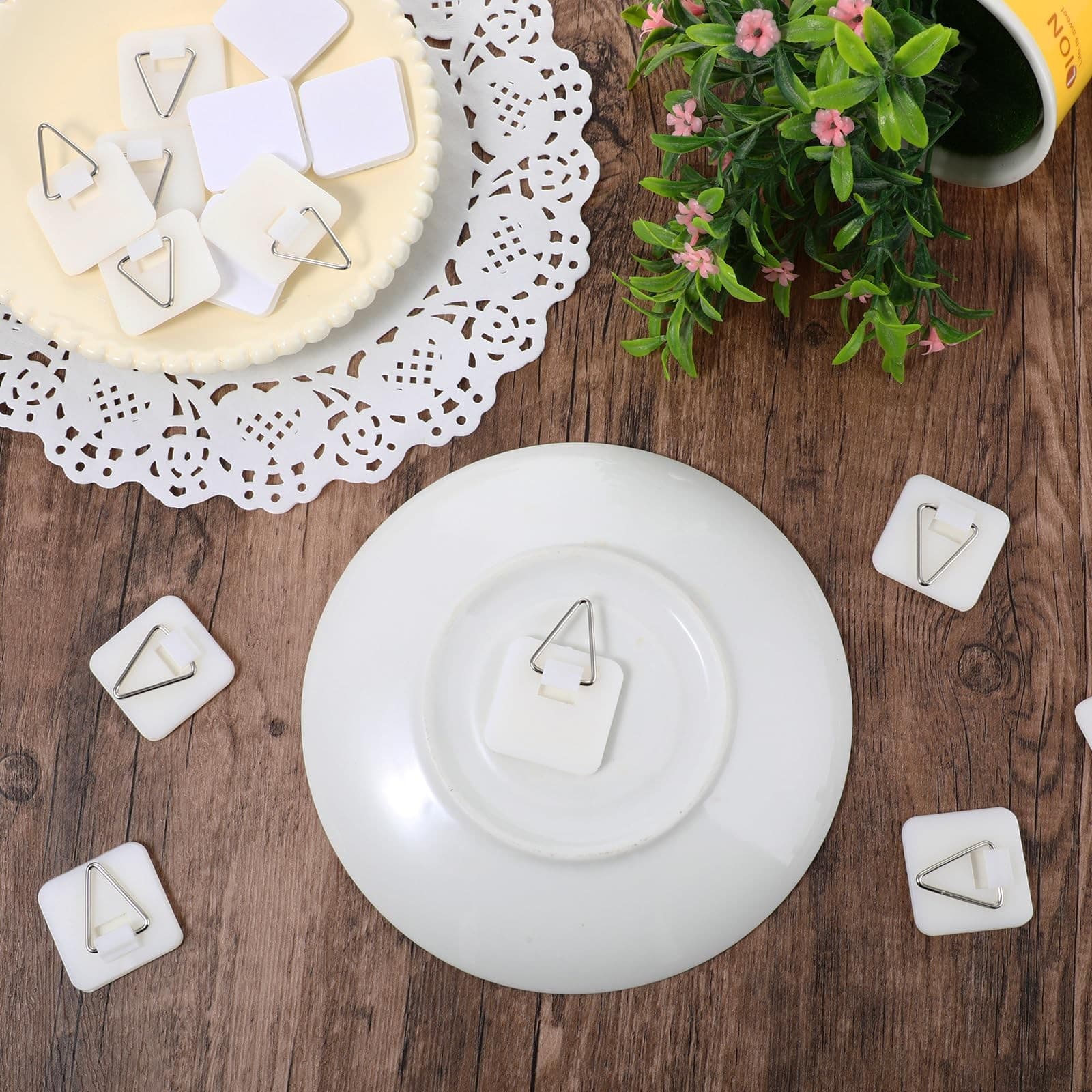 15PCS Invisible Adhesive Plate Hangers, Wall Hanger Display White 2