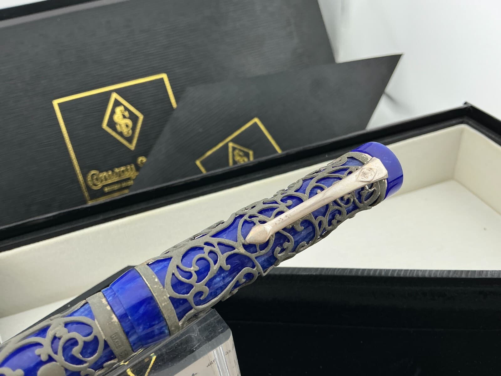 Conway Stewart Chatsworth HENRY SIMPOLE STERLING SILVER BLUE Fountain Pen LE7/25 3