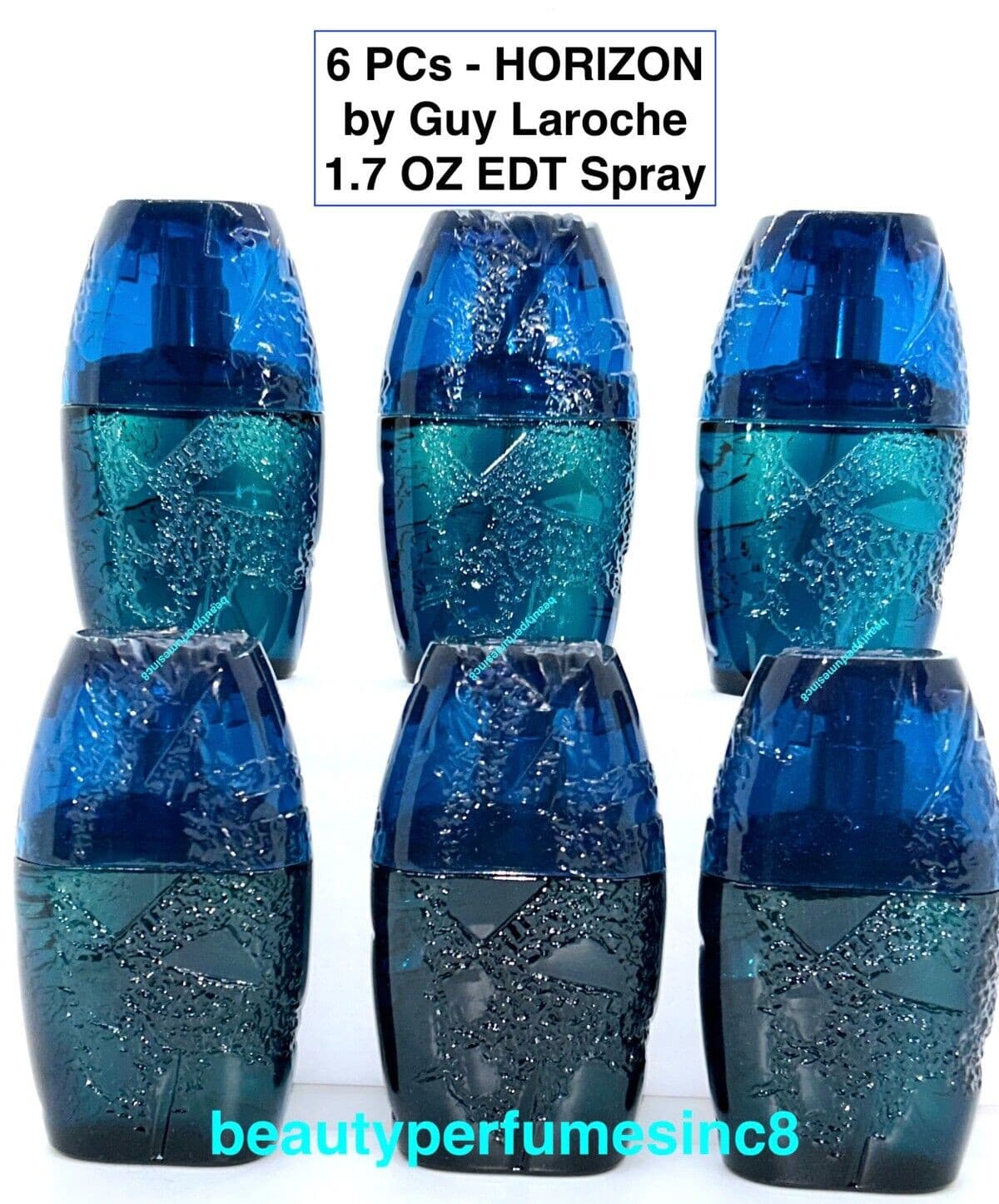 HORIZON by GUY LAROCHE 6 PCs - SIX 1.7 oz EAU DE TOILETTE SPRAY MEN'S PERFUME 2