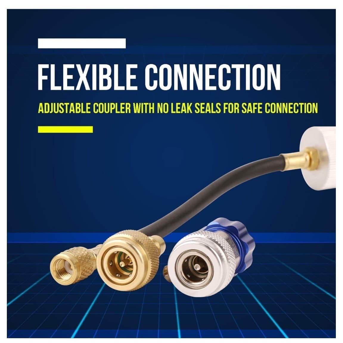 AC Oil Injector R134A R1234YF Refrigerant A/C Dye Injector Kit with Couplers 5