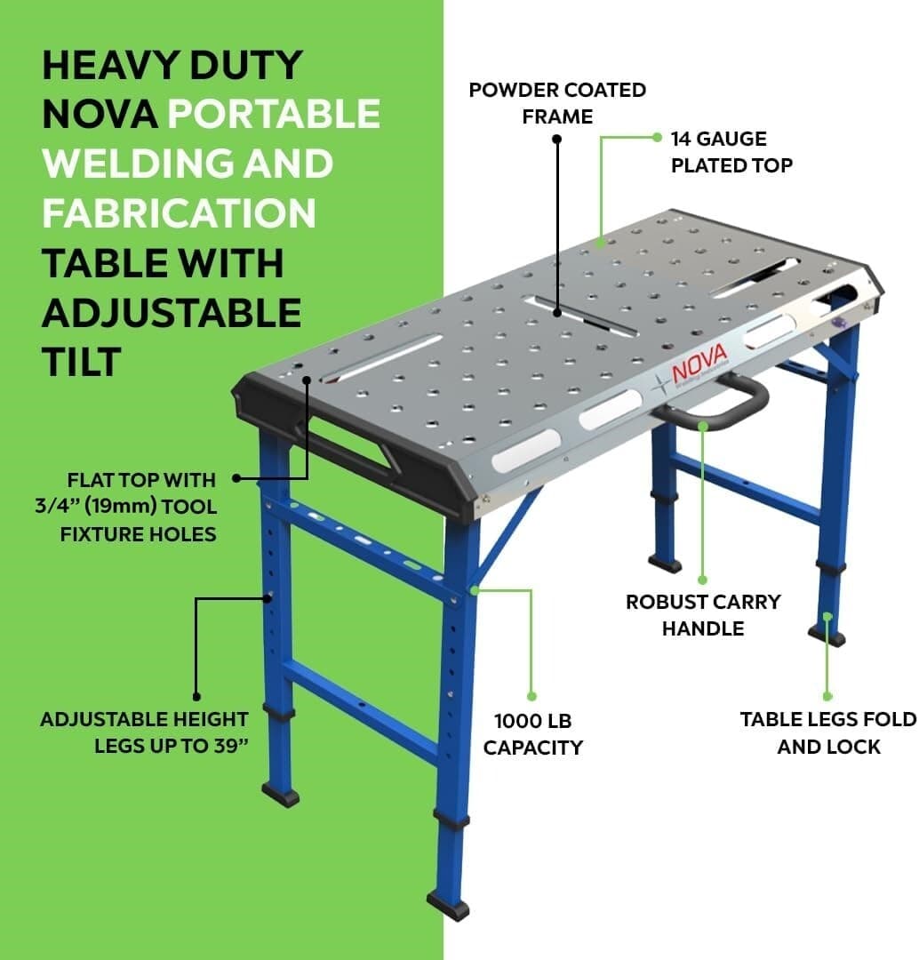 NOVA WELDING AND TOOL TABLE WITH FOLDING LEGS 3