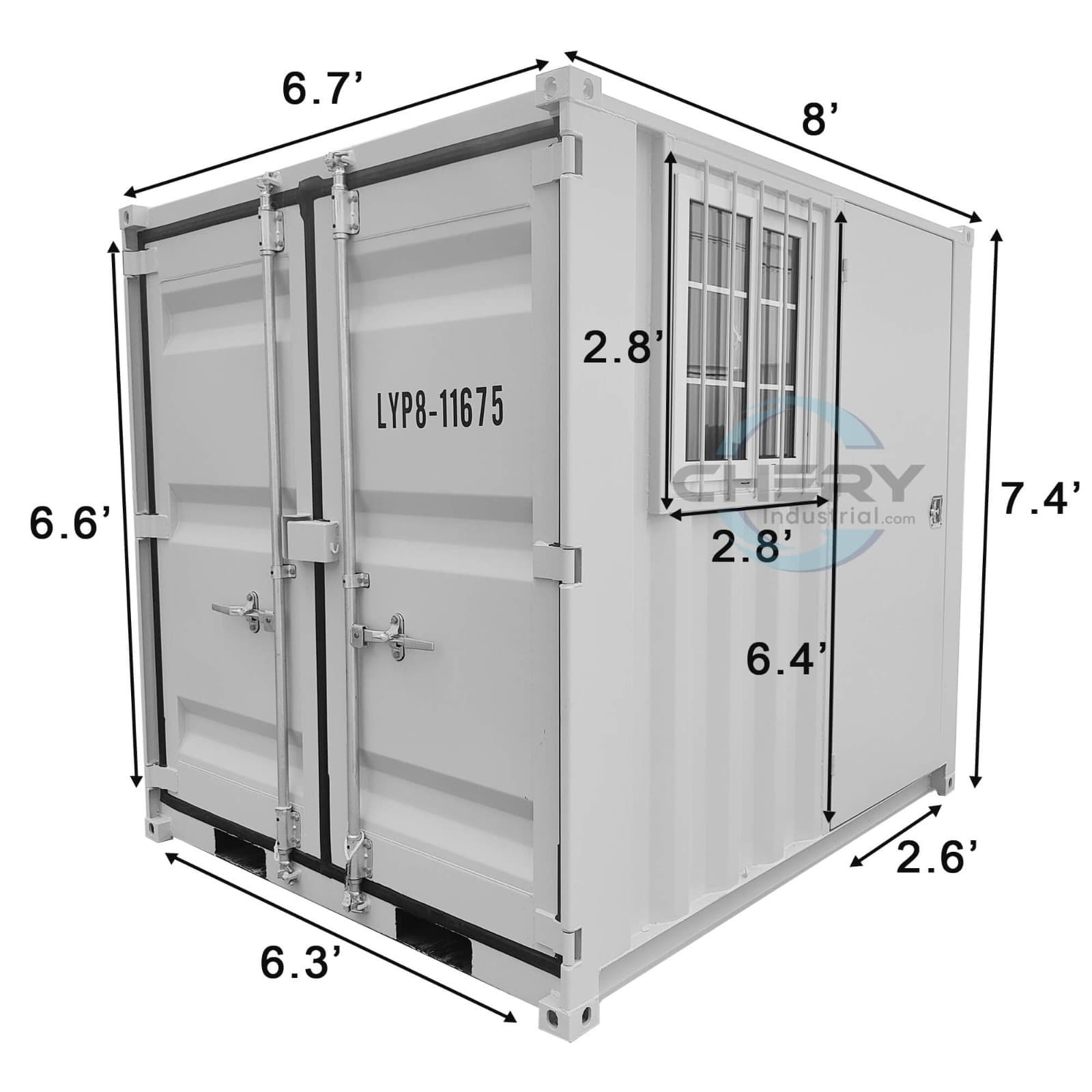 8FT Cubic Shipping Container | Lockable Door & Window | Portable Office | Storag 2