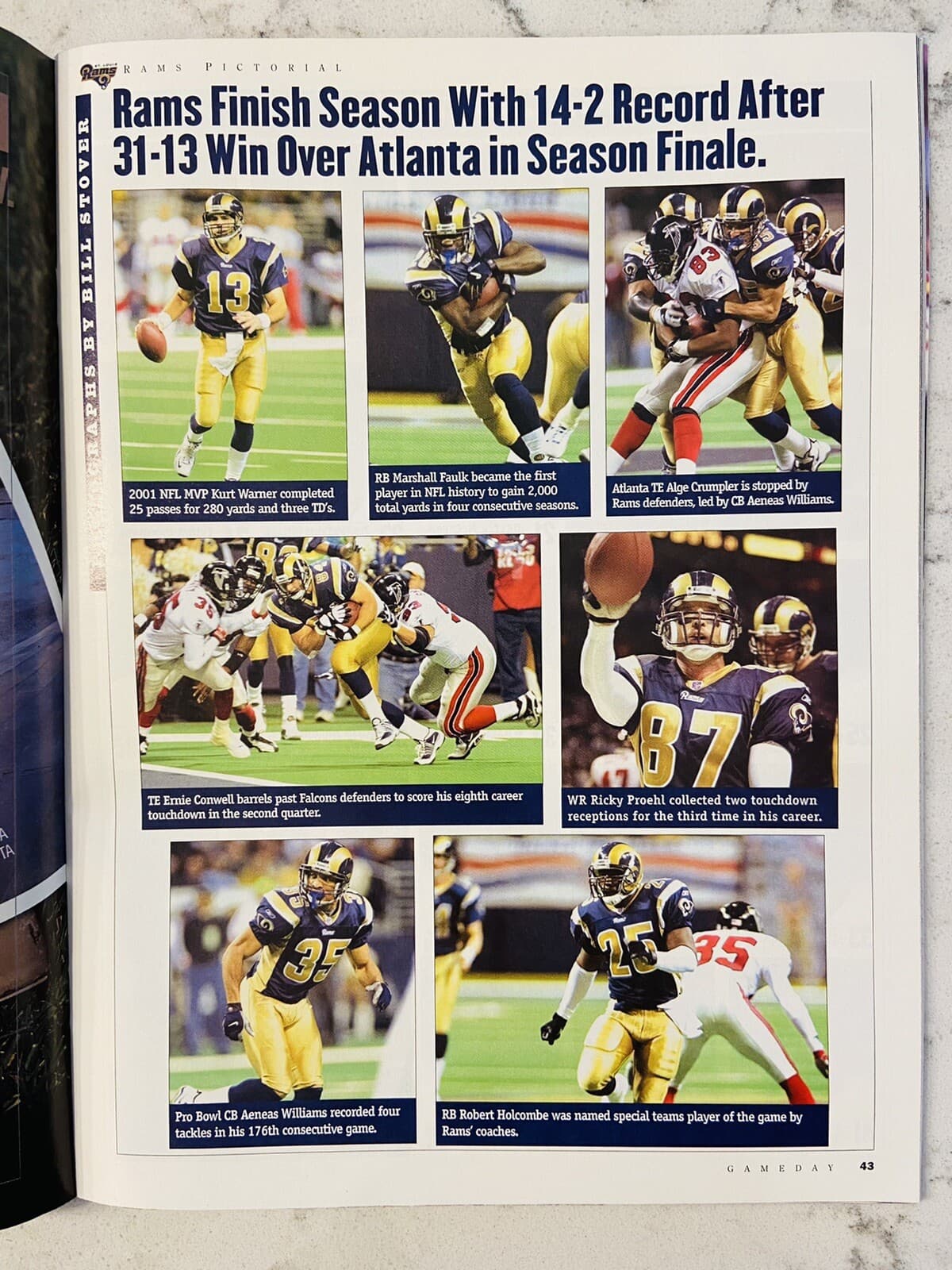 Gameday Magazine January 20, 2002, St Louis Rams vs Green Bay Packers Playoff  5