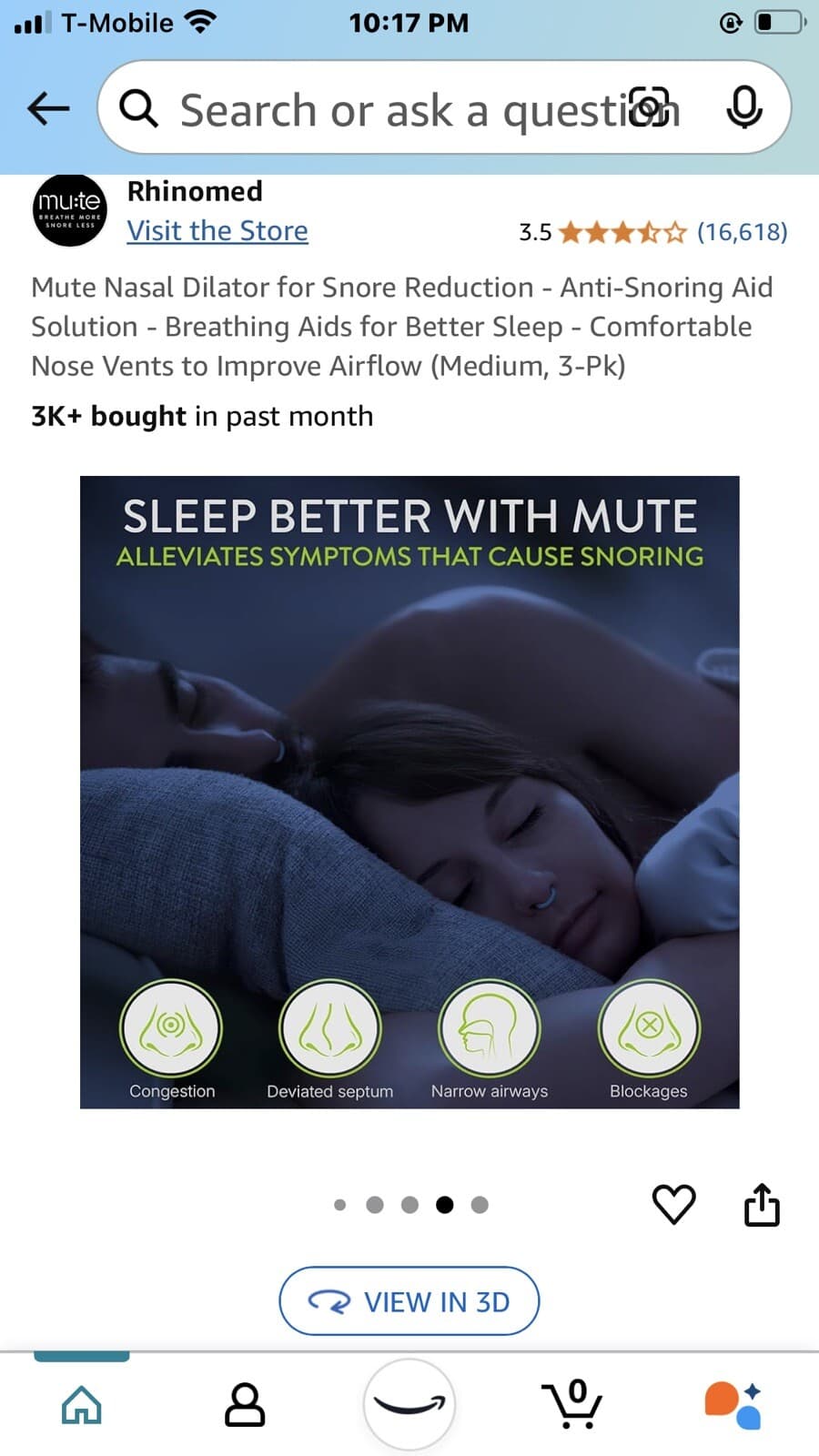 Rhinomed Mute Breathe More Snore Less Sleep Better, NEW (unused) 6