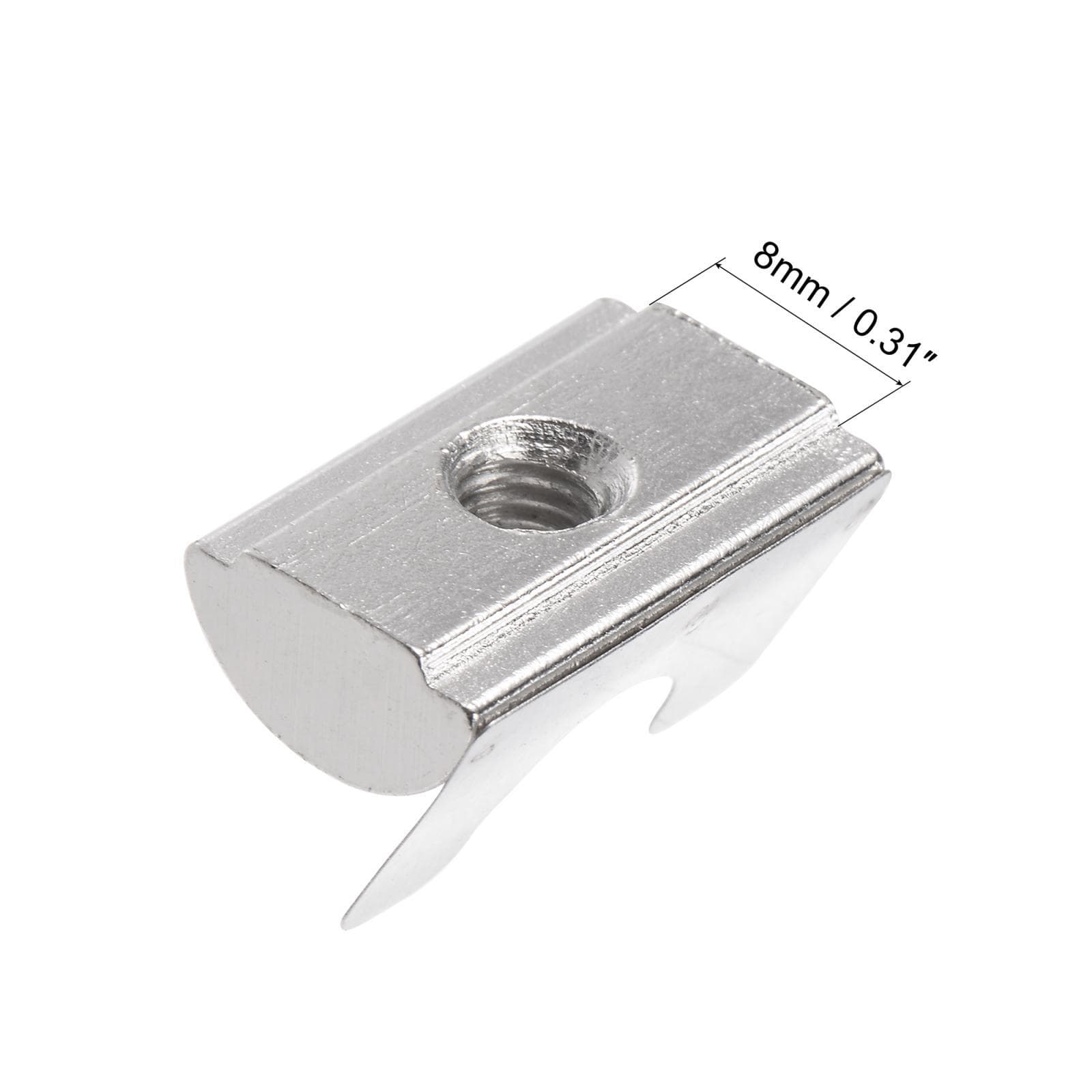 M5 Roll in Spring T Nut with Spring Sheet for 3030/4040 Series 8mm Slot 25Pcs 4