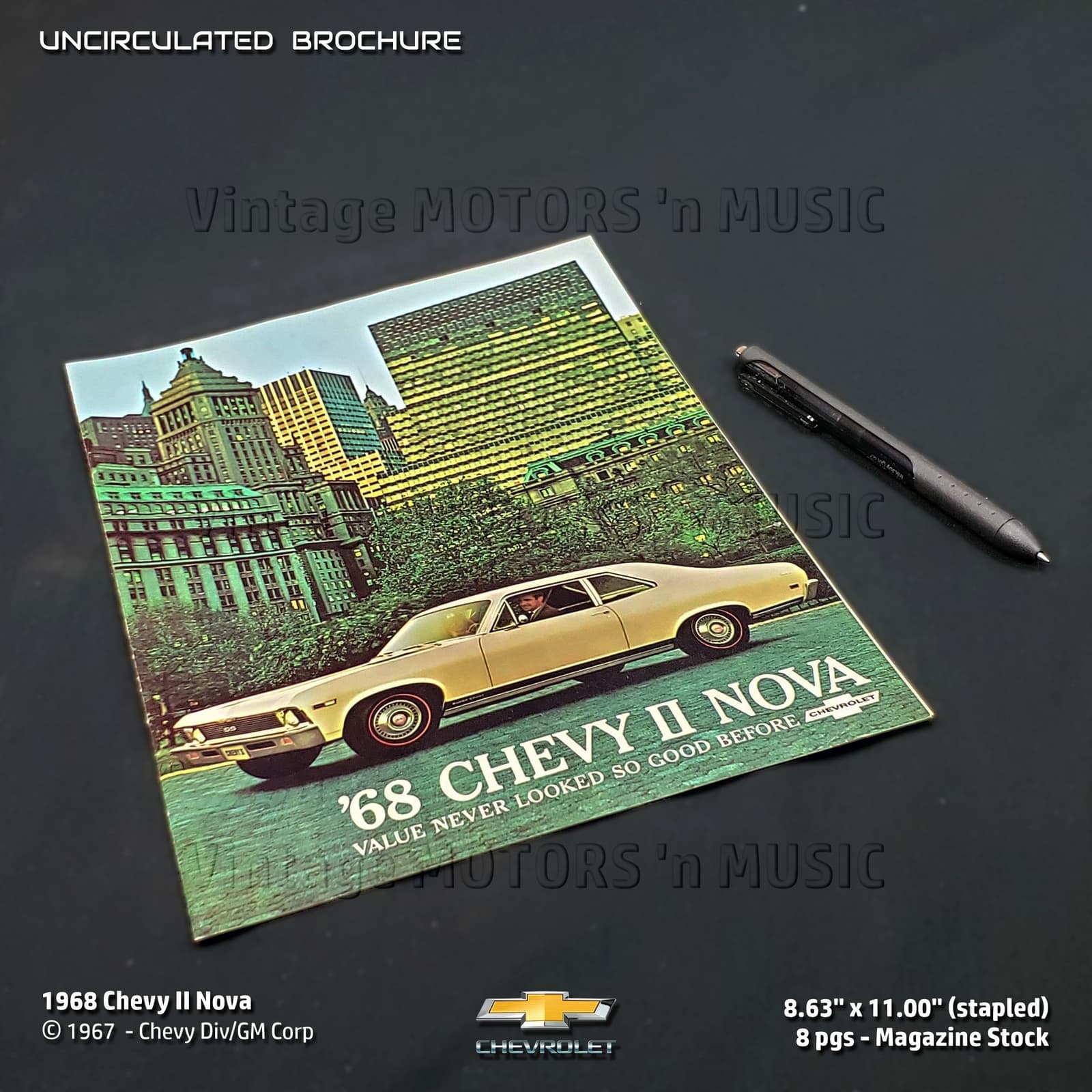 1968 Chevrolet Chevy II Nova SS UNCIRCULATED 12 pg Sales Brochure (c) 1967