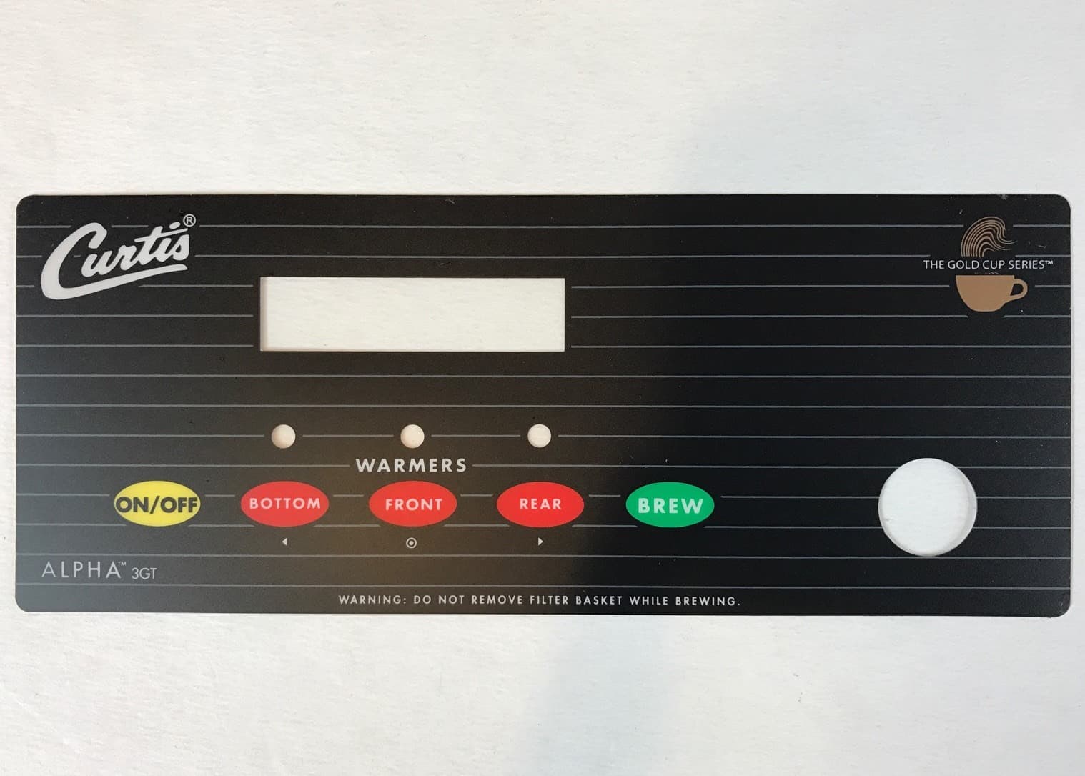 GENUINE OEM WILBUR CURTIS ALPHA 3GT COFFEE BREWER WC-39345 KEYPAD DECAL OVERLAY