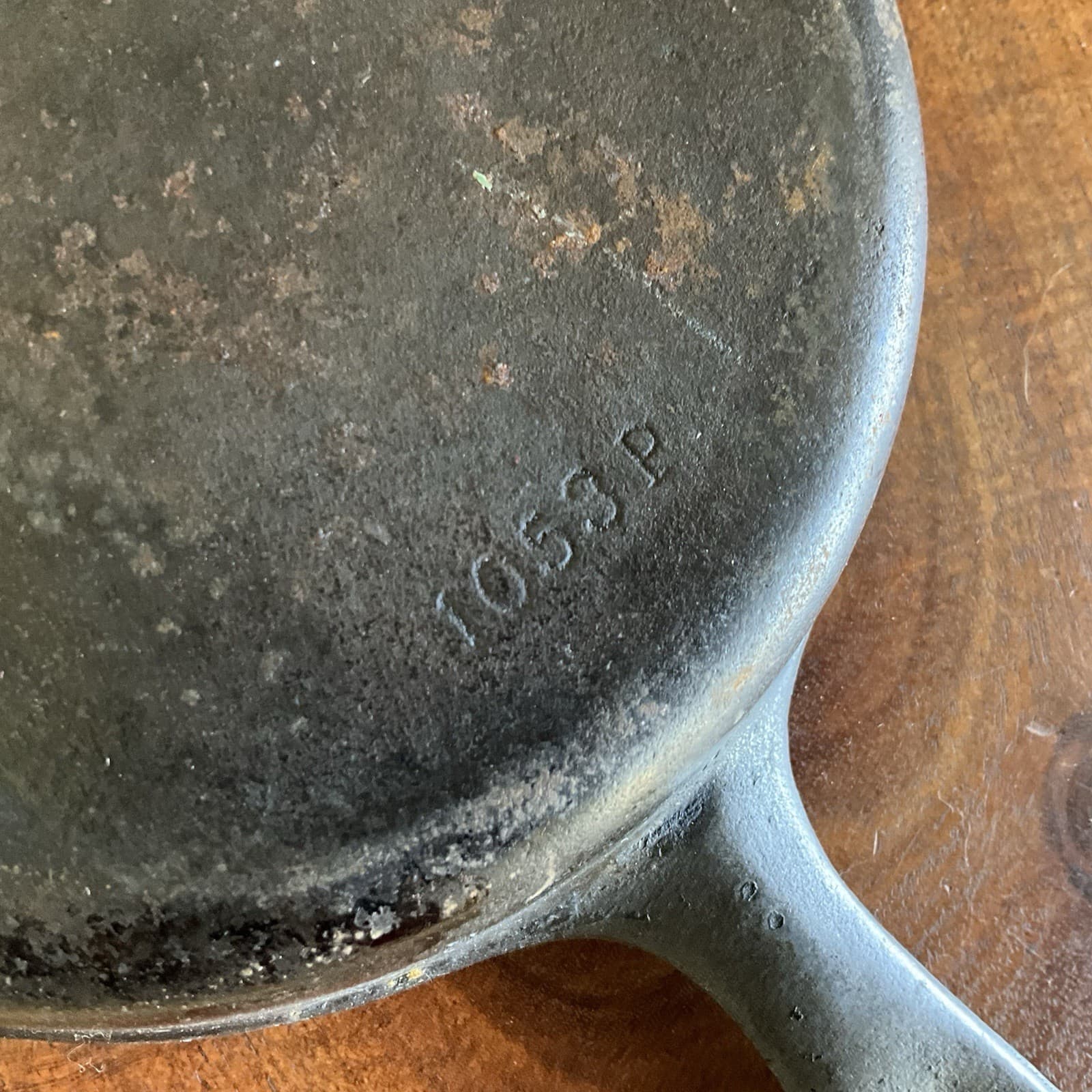 Antique Wagner Ware Sidney -0- 1053P Cast Iron Skillet Vintage Cookware 🍳🔥 6