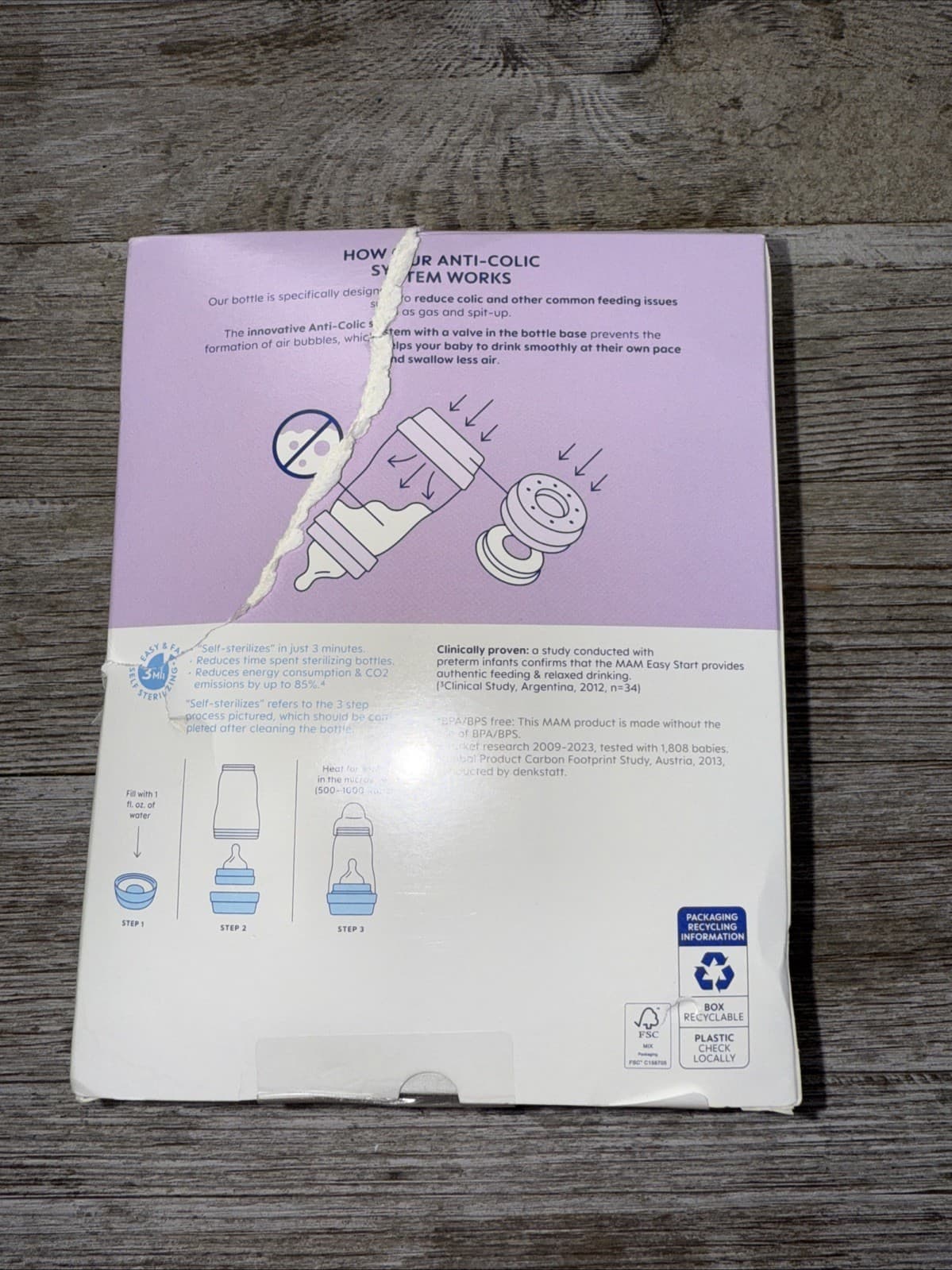 2 pack~MAM Easy Start Anti-colic Baby Bottle 9 Oz 2 Months -Open box/Damaged box 2