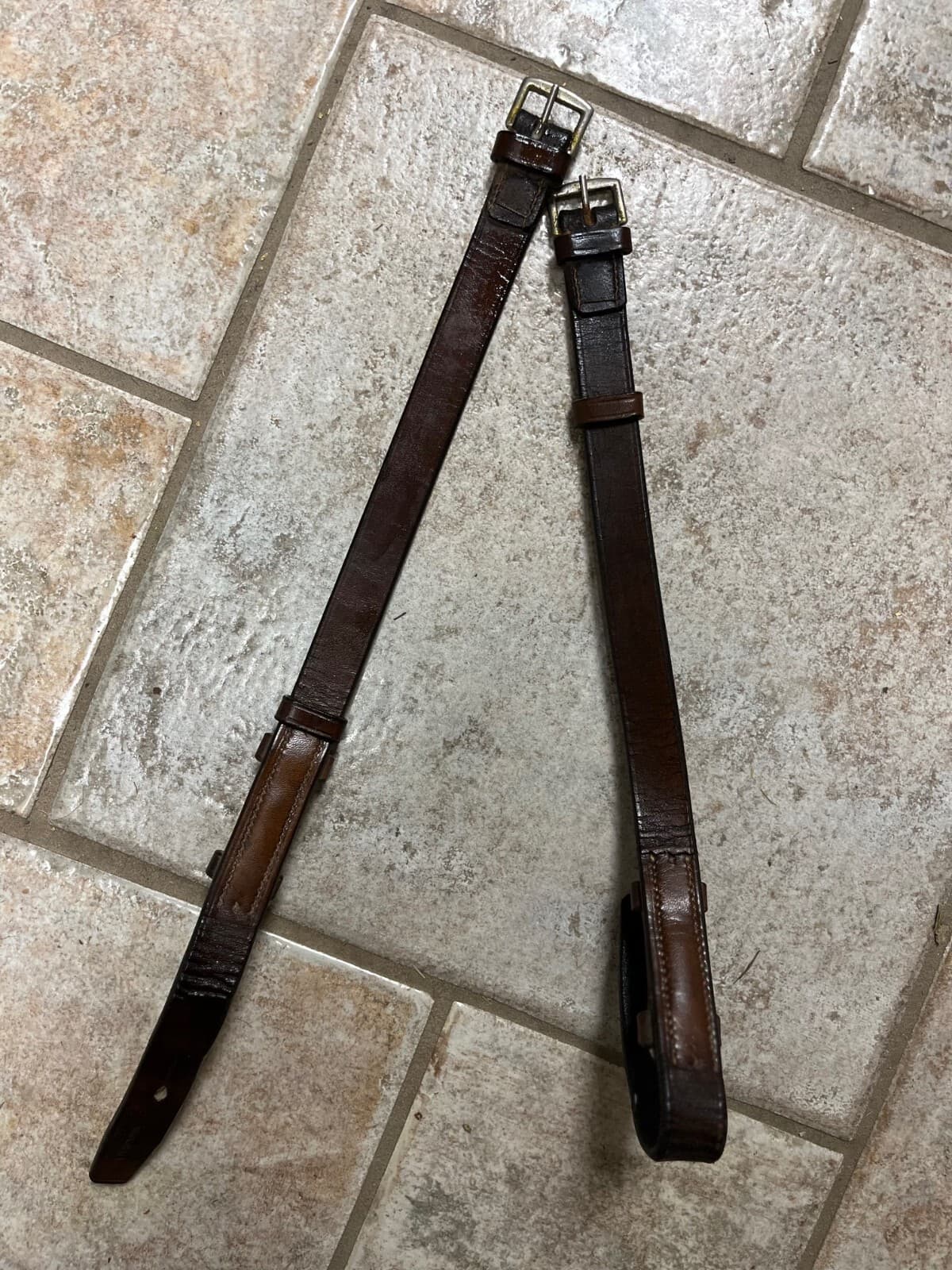 Leather cheek pieces, 3/4 inch 2