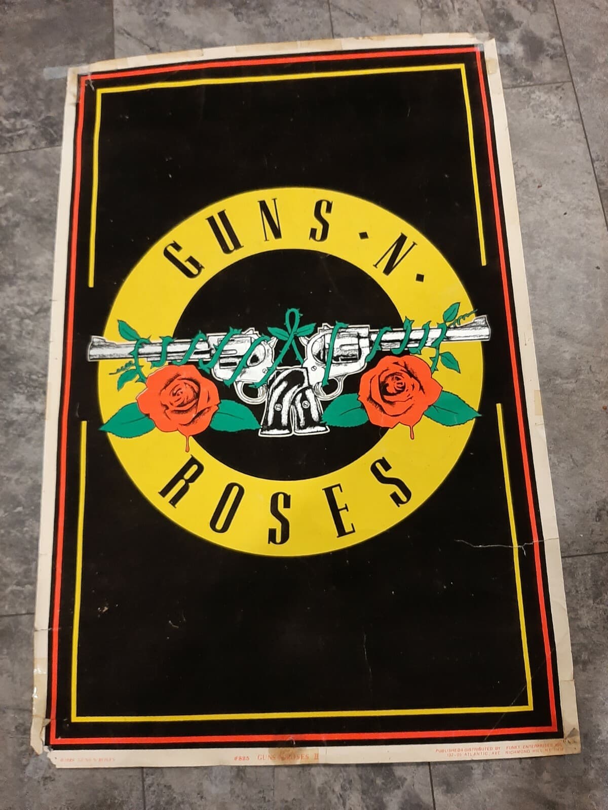 1989 Guns N Roses II #825 Blacklight Poster Felt Original Vintage 23" x 34"