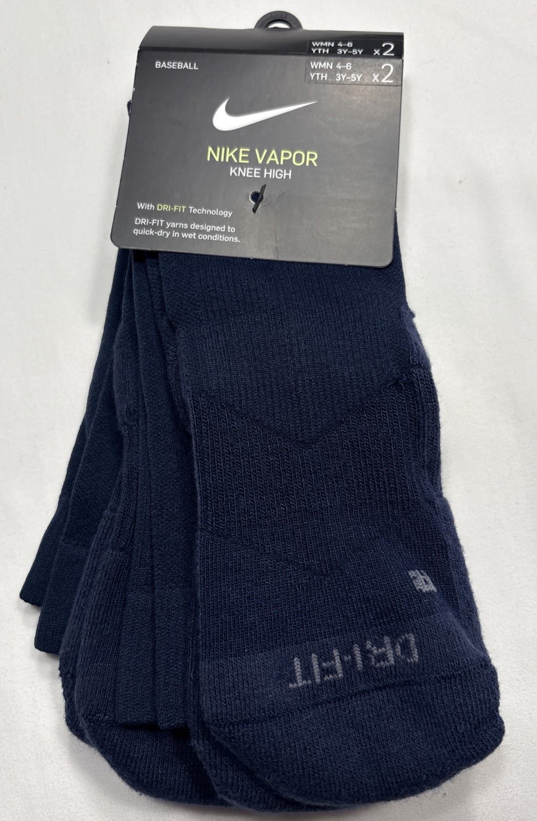 NIKE VAPOR KNEE HIGH BASEBALL Socks ROYAL BLUE SX4810-414 Sz Small 2 Pairs