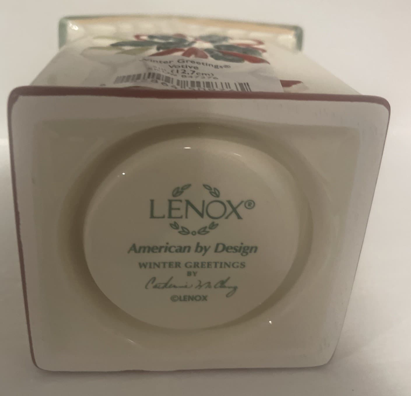 Lenox American by Design- Winter Greetings Holly House Votive - New 6