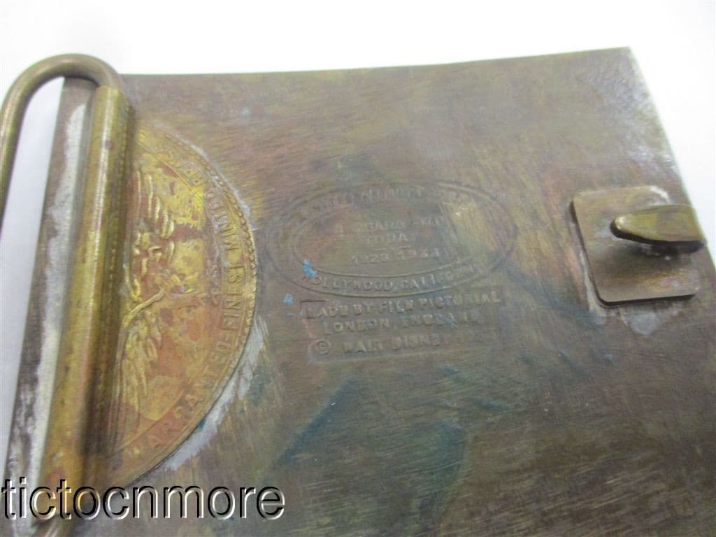 ANTIQUE TIFFANY 1937 DISNEY MICKEY MOUSE UNITED ARTIST CORP BRASS BELT BUCKLE 6
