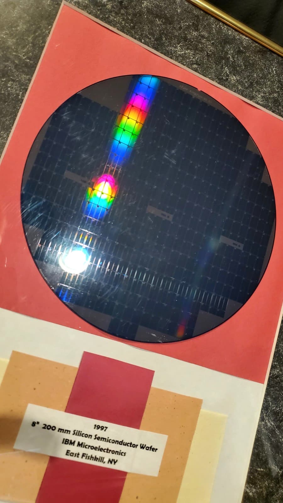 VTG 8" 200mm Silicon Semiconductor IC Chip Lithography Wafer Mounted in Frame 5