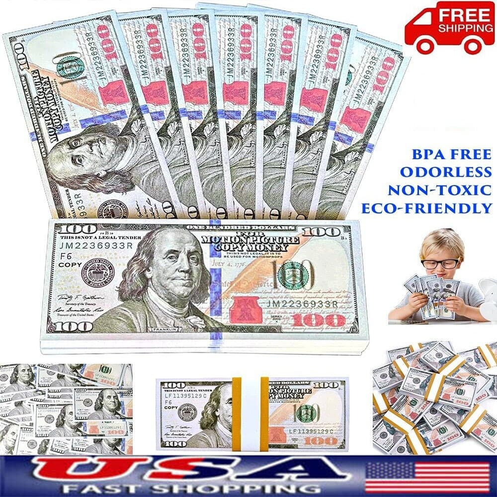 1000 pcs Movie Props money Fake bills look real for video party,Education Toys 3