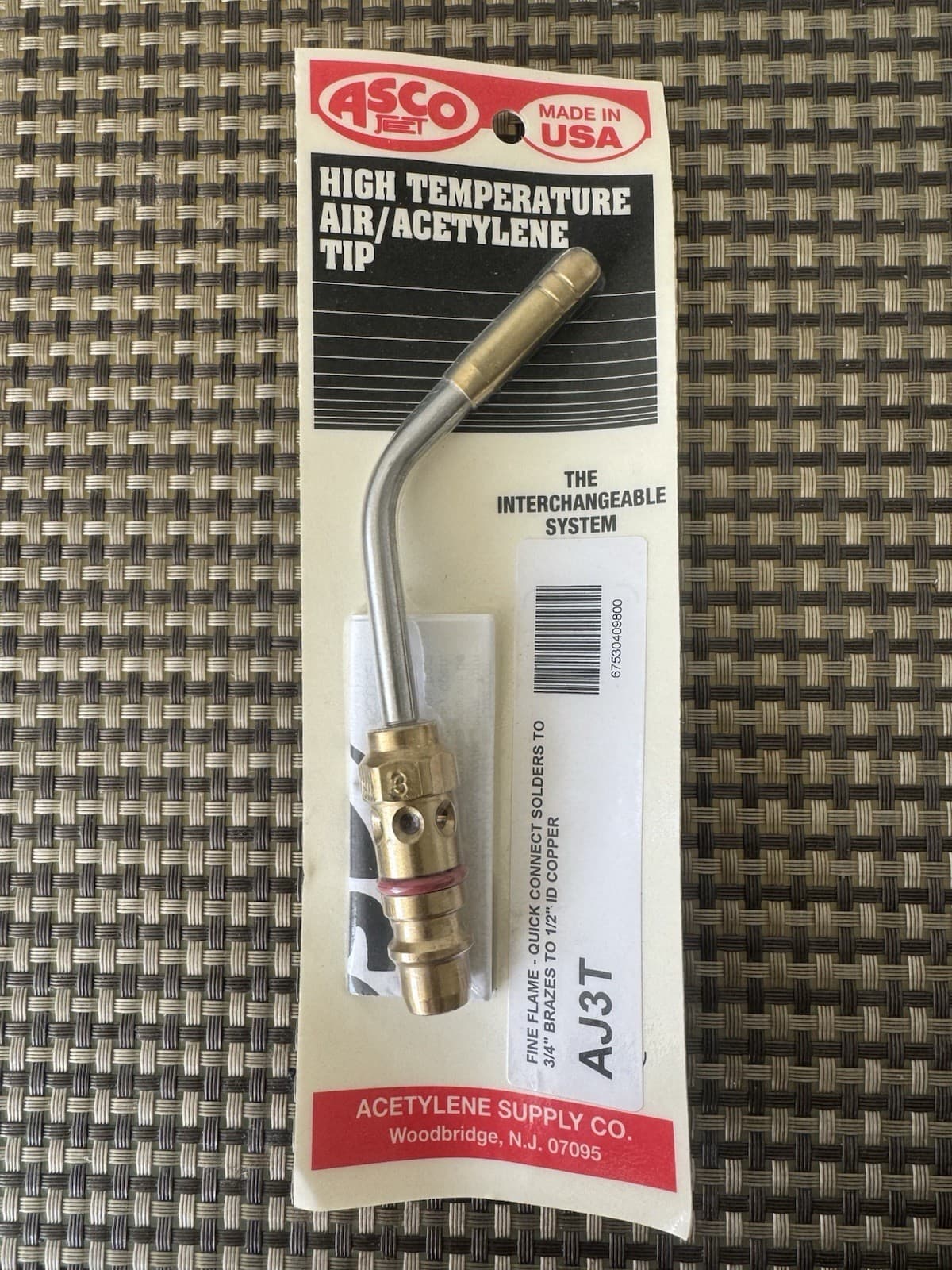 ASCO AJ3T High Temp Acetylene Tip - Fine Flame with "Quick Connect"  NEW !