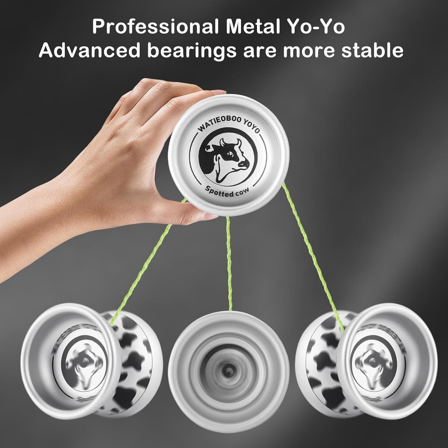 Metal Yoyo Professional, Intermediate to Advanced Trick Yoyo (Spotted Cow) 5
