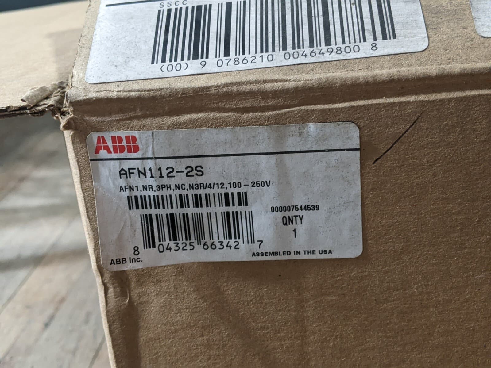 ABB AFN112-2S Non Combination Motor Starter Enclosure AF26-30-00-13 100-250 VAC 3