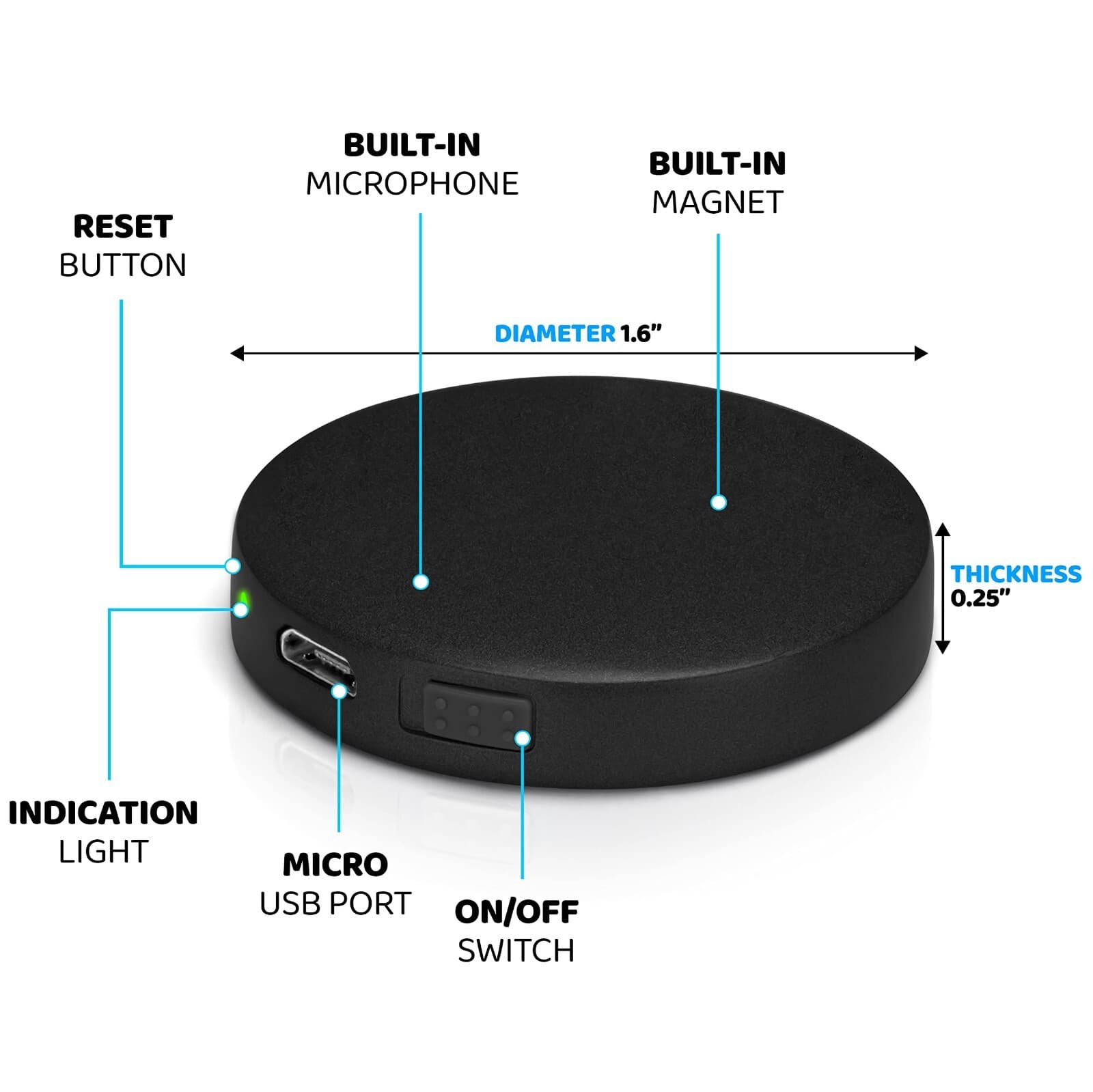 Spy Recorder Device | Secret Voice Recorder | Magnetic Mini Recorder Black NEW 3