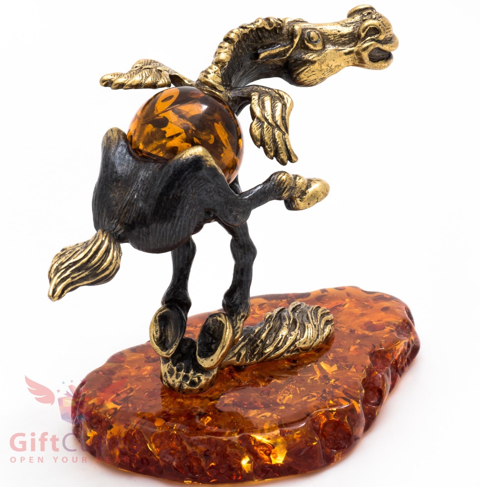 Solid Brass Amber Figurine of Pegasus Horse IronWork 5