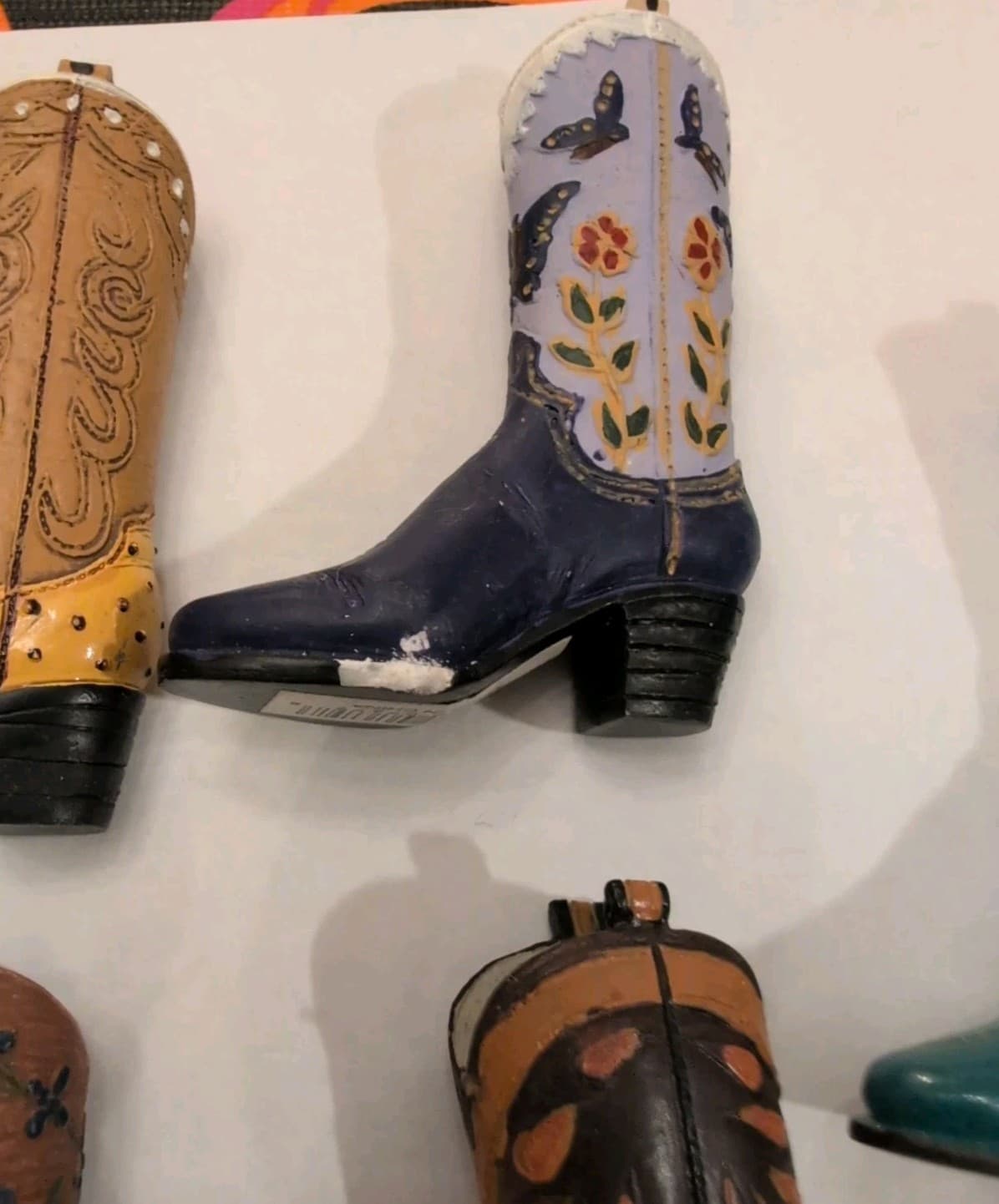 Lot of 9 Miniature Cowboy Cowgirl Boots Resin Figurine Collectible Western 3