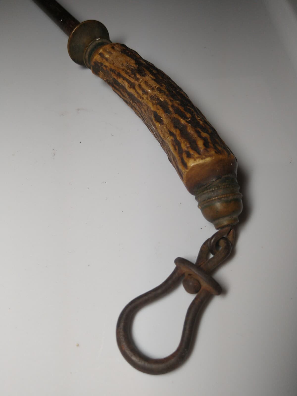 Knife Hone Rod W/ Antler Handle Antique I. Wilson Sycamore St. Sheffield England 5