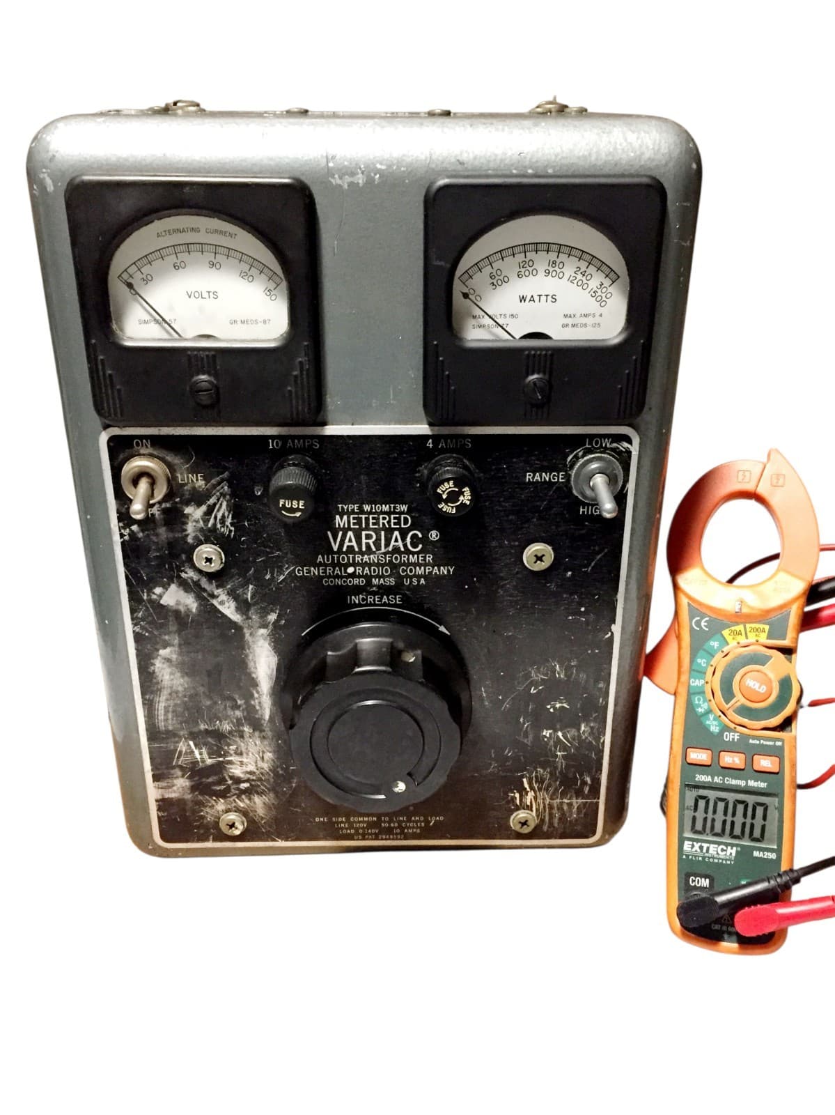 General Radio W10MT3W Metered Variac Variable Auto Transformer Tested Works