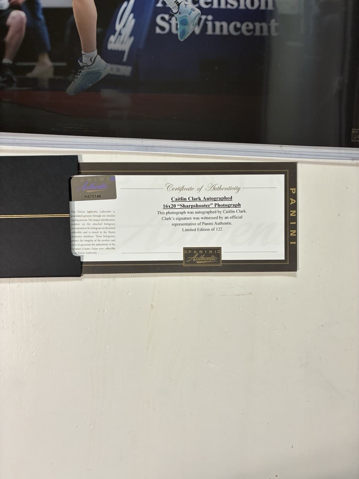 6/122 PANINI  CAITLIN CLARK AUTOGRAPHED 16X20 PHOTOGRAPH Signed 2