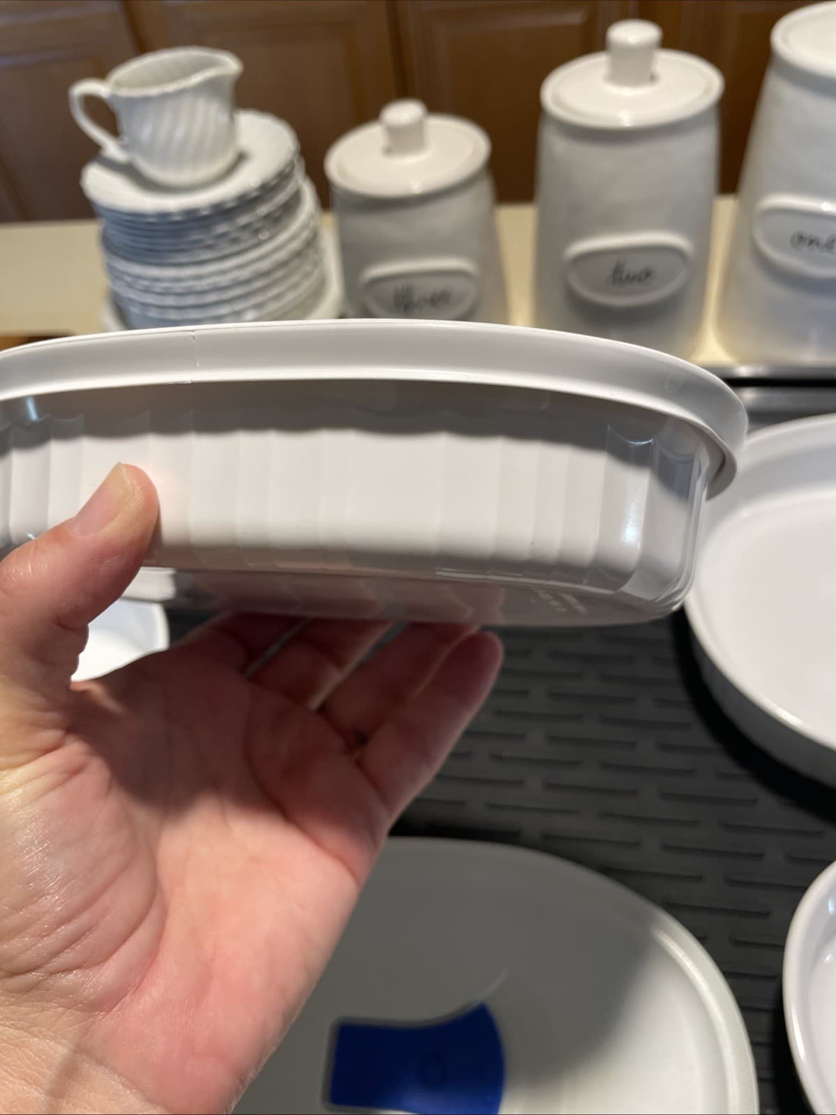 Lot Of 7 French White Corning Ware 6