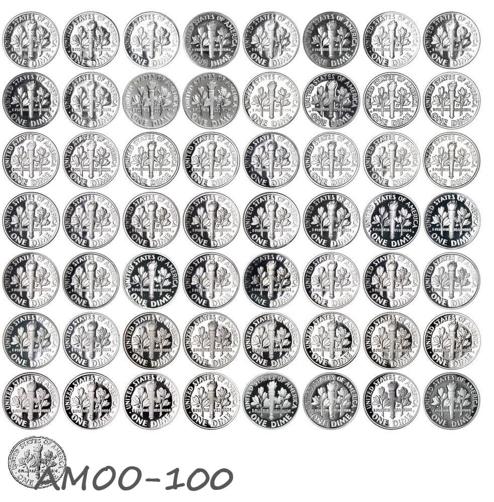 1968-2025 S Proof Clad Roosevelt Dime 58 Coin Set 3
