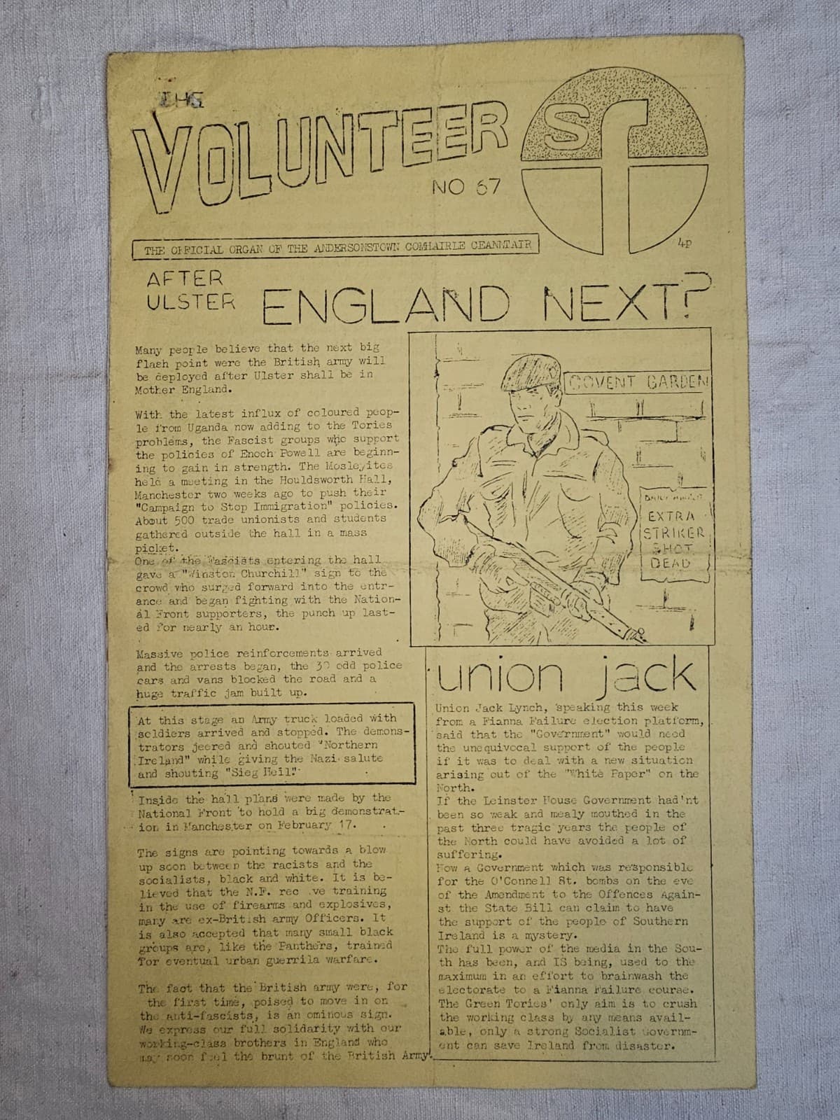 Rare IRA/Sinn Fein Official Party Organ - The Volunter No. 67