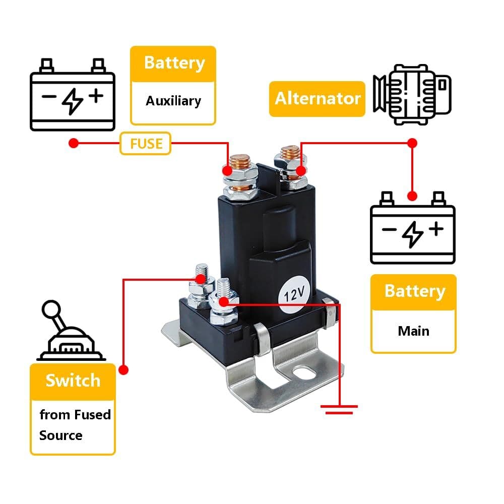 80 Amp Battery Isolator Relay 12V Continuous Duty Solenoid Relay High Current St 6