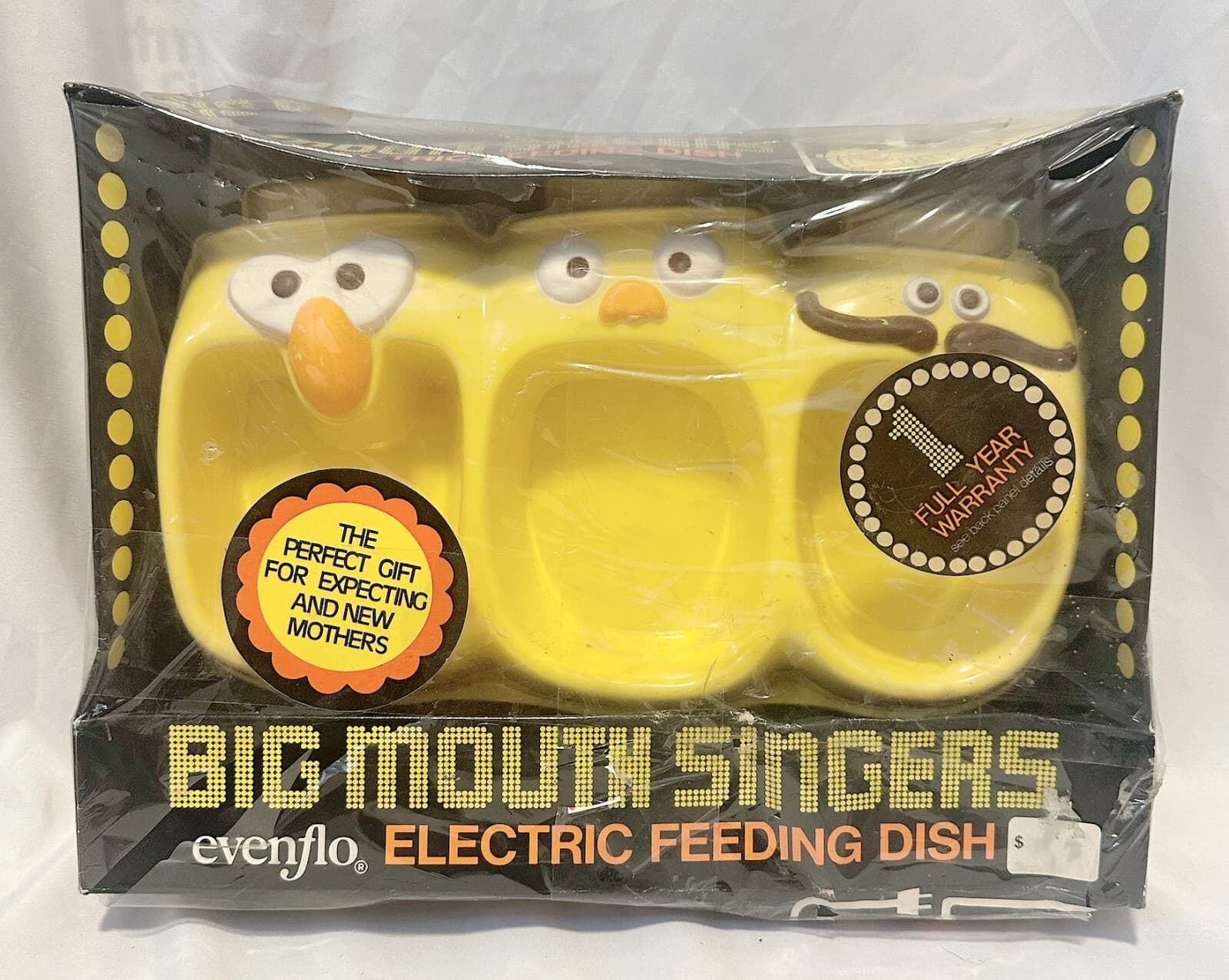 🎶 1976 Evenflo Big Mouth Singers 🍽️ Electric Baby Feeding Dish 🐥 NEW RARE