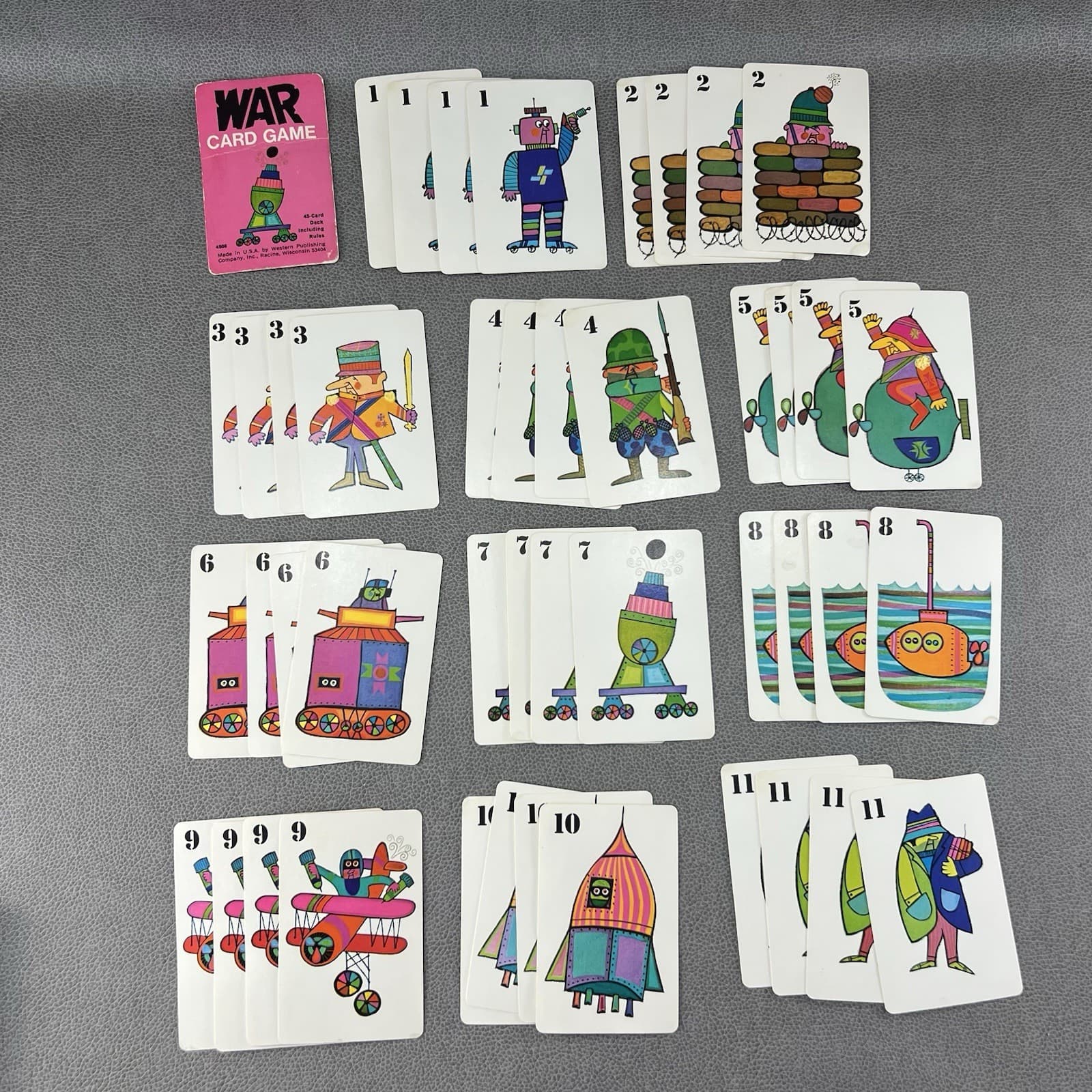 VTG 1975 Whitman Old Maid Cards #4902 & War #4906 Lot of 2 Complete Card Sets 4