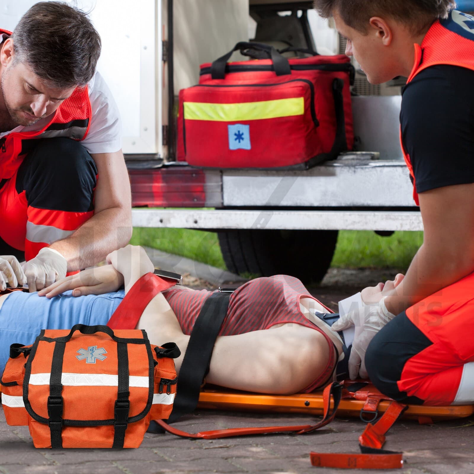 Blue EMT Backboard Spine Board Stretcher Immobilization Kit Free Trauma Bag Hi-Q 4